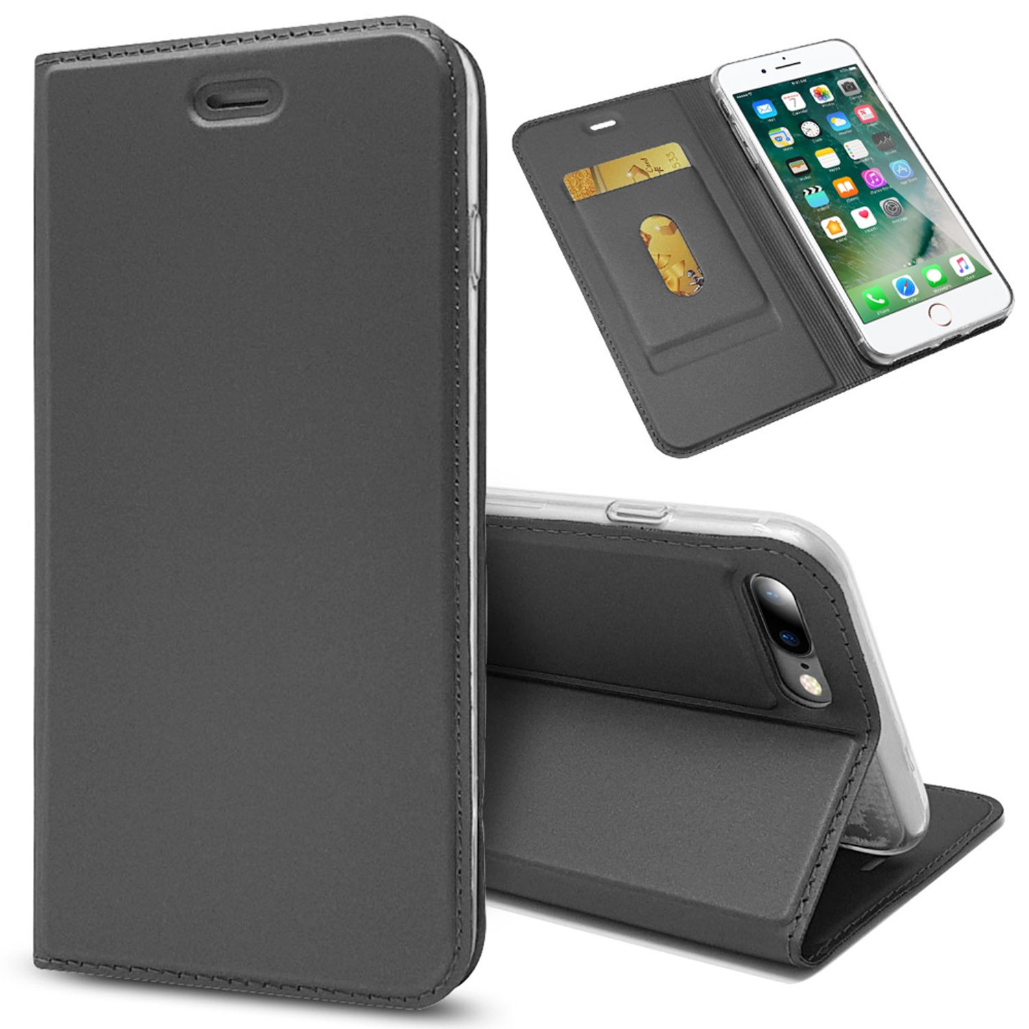 NALIA Wood Flip Case In Vero Legno Noce Per Huawei P40 – Custodia A Libro Con Portacarte E Magnete
