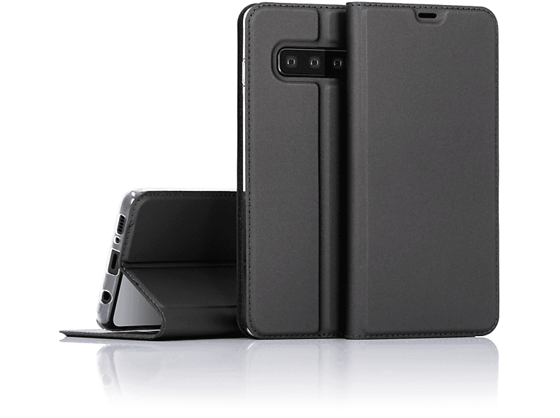 NALIA Flip Case Klapphülle mit Magnetverschluss, Flip Cover, Samsung, Galaxy S10, Schwarz