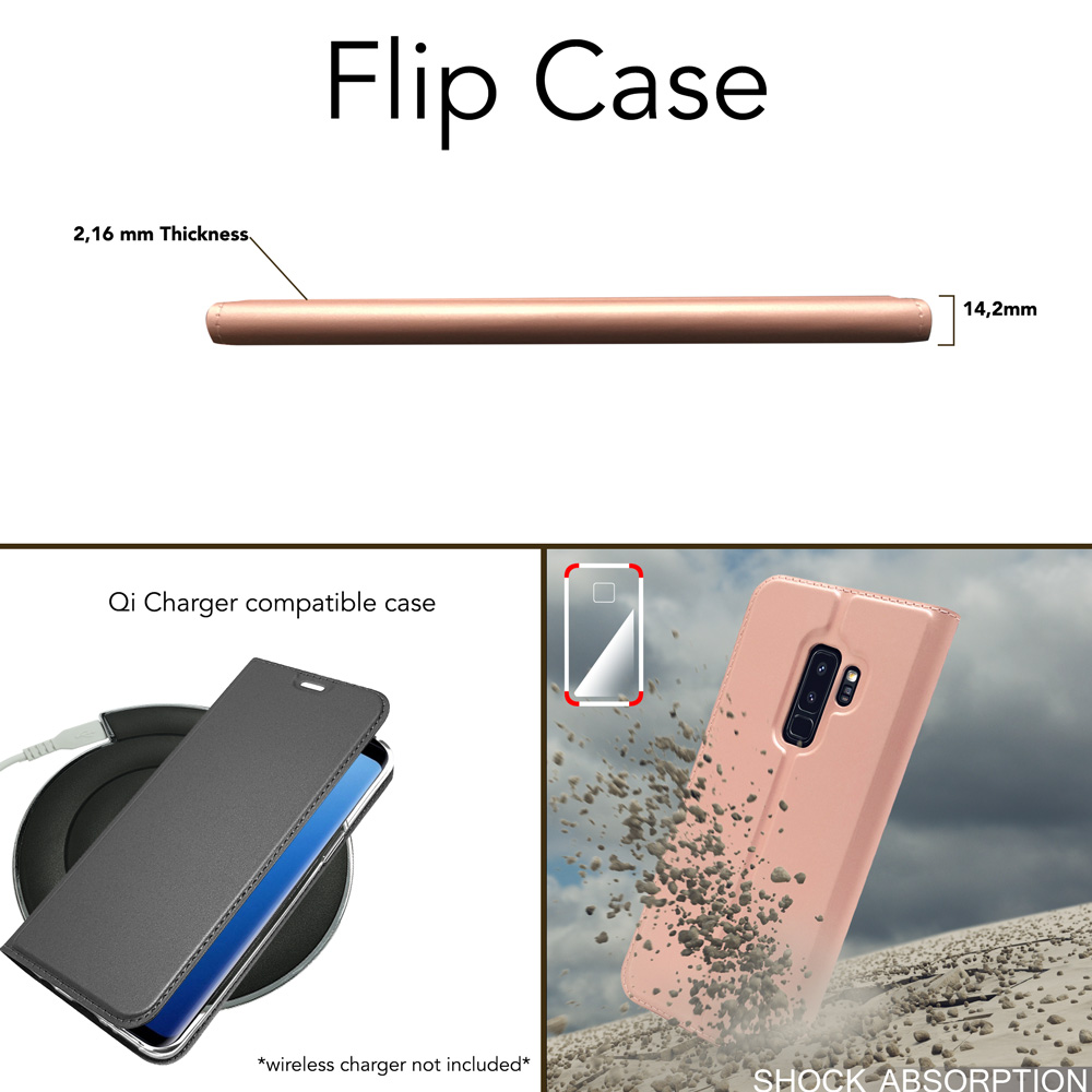 mit NALIA Galaxy Case Schwarz Flip Plus, S9 Cover, Magnetverschluss, Samsung, Klapphülle Flip
