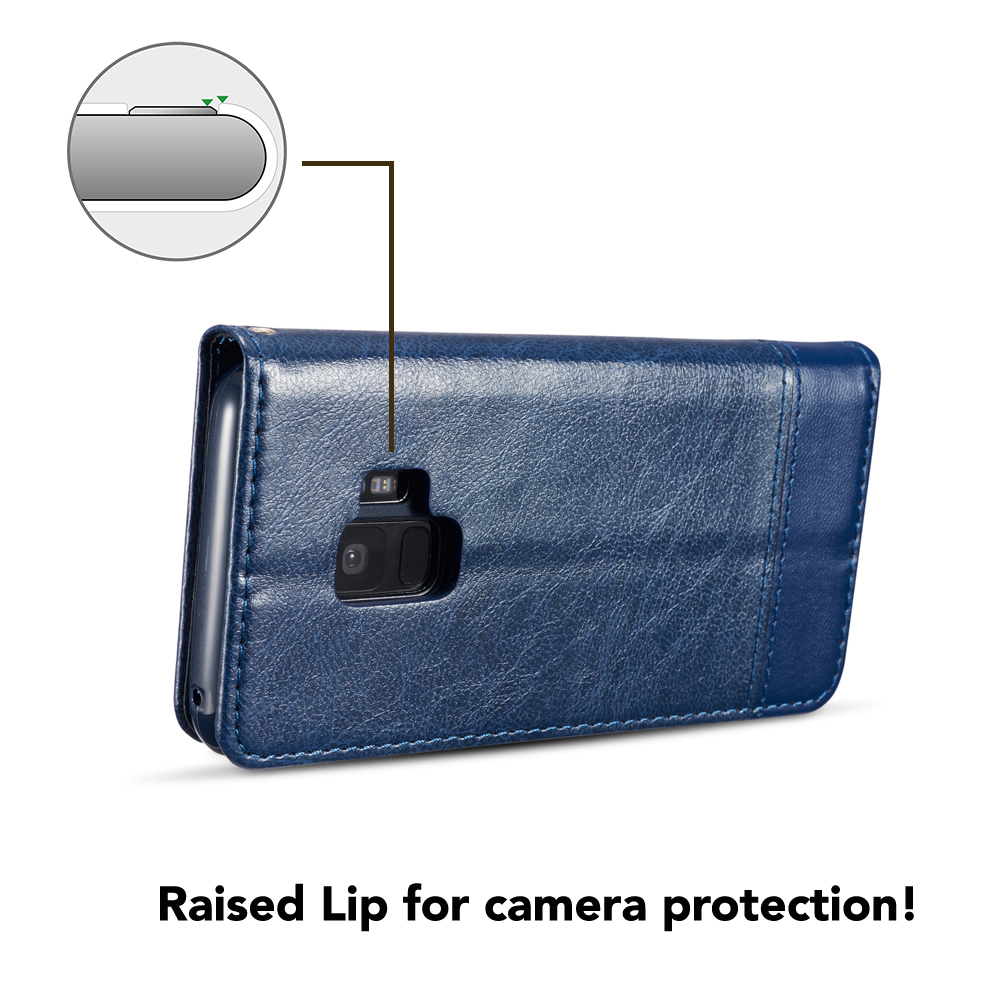 NALIA Flip Case Klapphülle Plus, Samsung, S9 mit Blau Magnetverschluss, Flip Cover, Galaxy