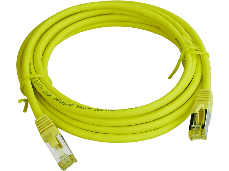 AIXONTEC 0,5m Cat6A RJ45 Lankabel Ethernet Patchkabel 10 Gigabit Netzwerkkabel, Gelb