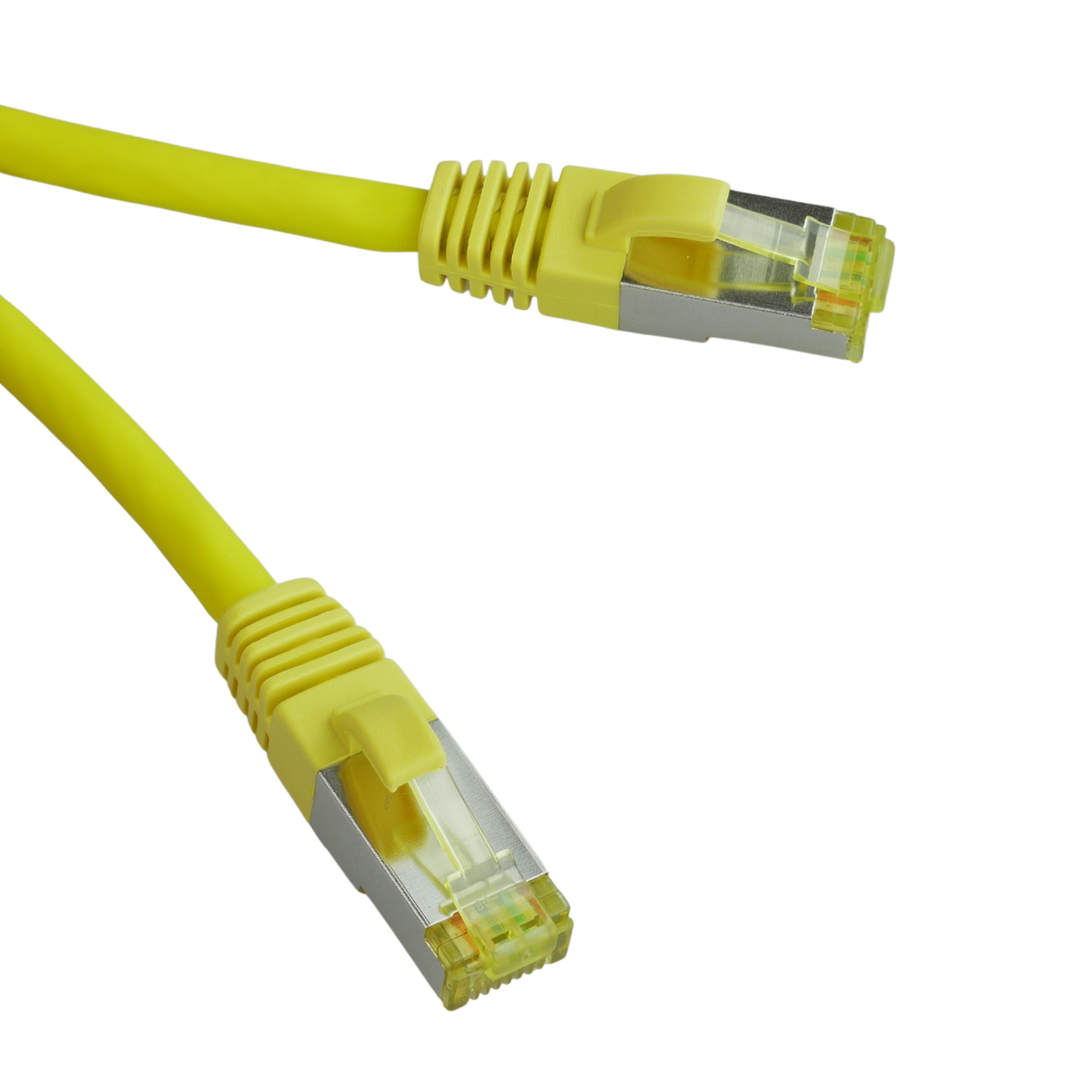 AIXONTEC 0,5m Cat6A RJ45 Lankabel Ethernet Gelb 10 Gigabit Patchkabel Netzwerkkabel