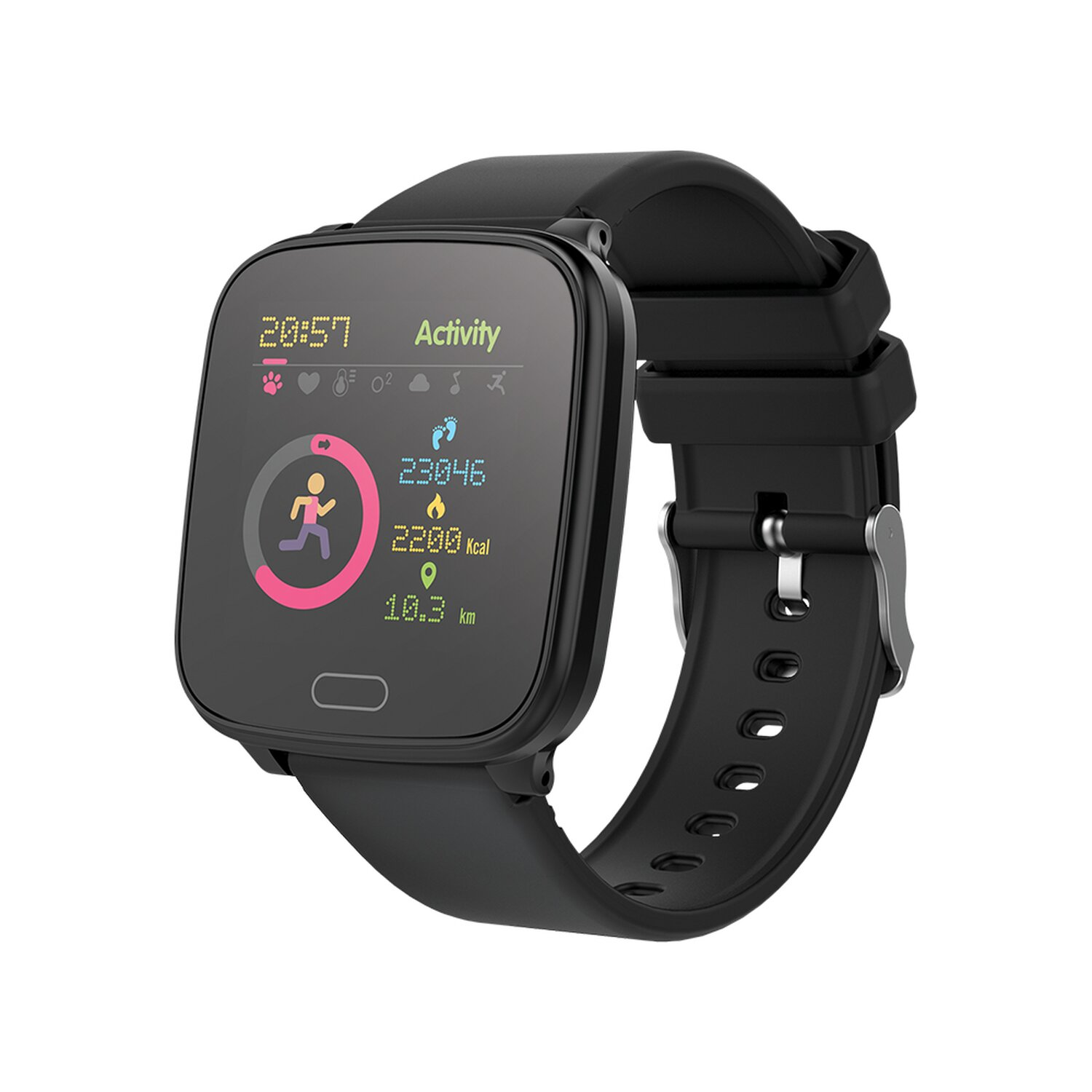 Smartwatch - Smartwatch Forever IGO JW-100/ Notificaciones/ Frecuencia Cardaca/ Negro FOREVER, 220 mm, ABS y plástico, Negro