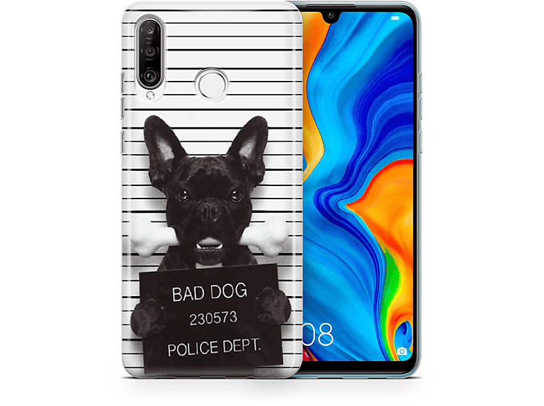 KÖNIG DESIGN Schutzhülle, Backcover, Huawei, Mate 30 Lite, Weiß