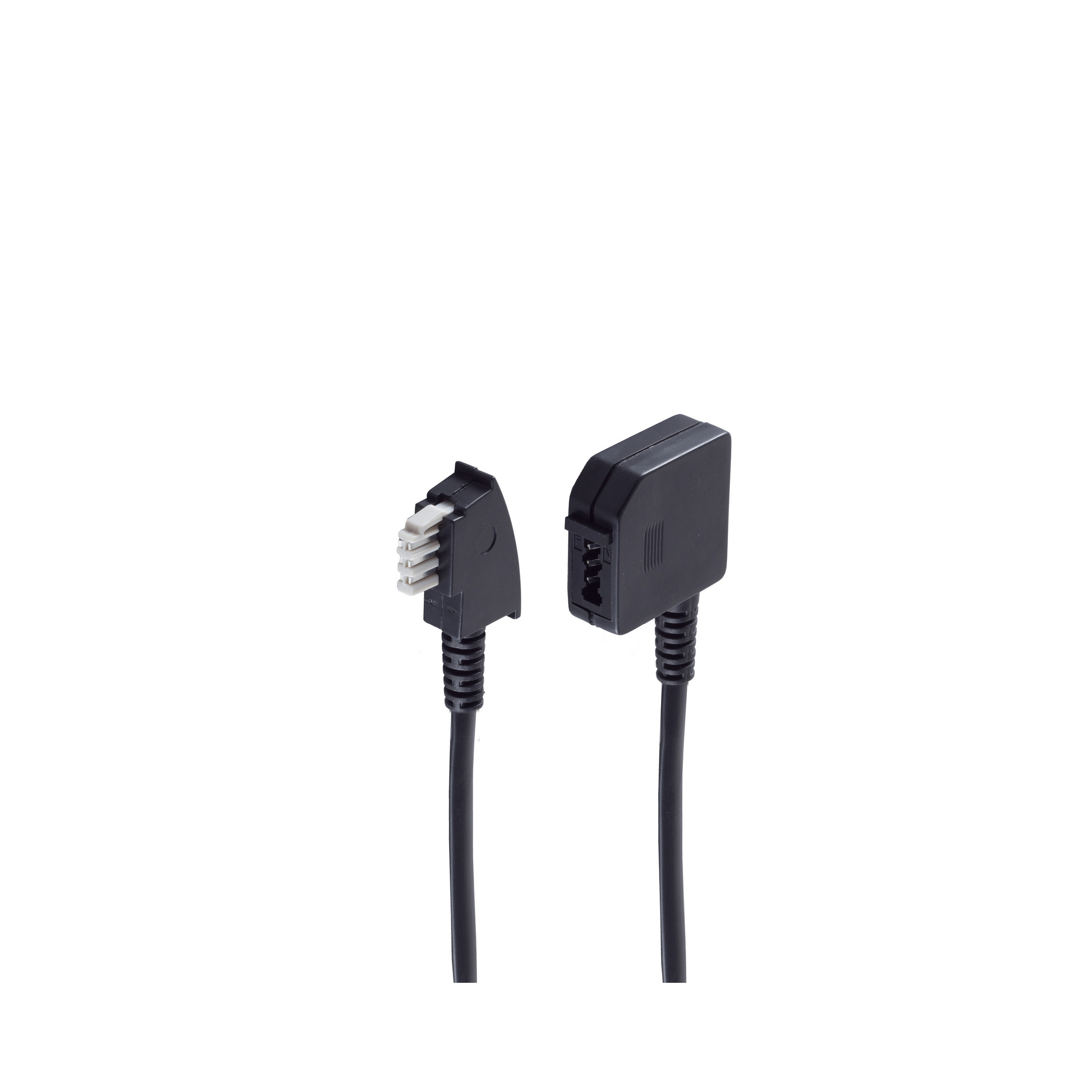 10m Kabel TAE SHIVERPEAKS N-Stecker / TAE 6-adrig N-Kupplung TAE ISDN schwarz