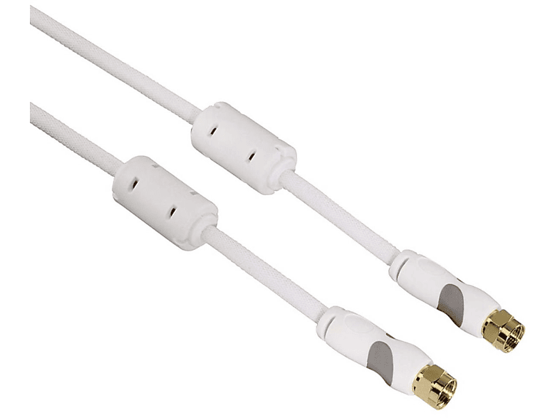 F-Stecker Weiß 1,5m Sat-Kabel, Weiß THOMSON 24K-vergoldet Sat-Kabel Ferritfilter