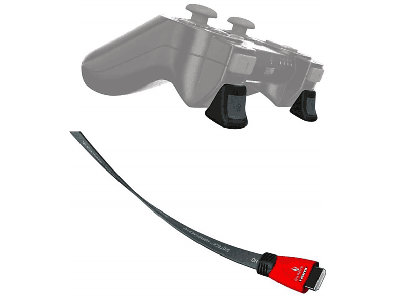 GIOTECK Ultimate Play Set HDMI-Kabel + Triggers für Sony PS3 HDMI Kabel + Triggers für PS3, Grau