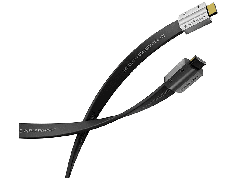 GIOTECK XC4-HQ HighSpeed 3D 1,8m HDMI-Kabel HDMI Ethernet Kabel, 4K Grau