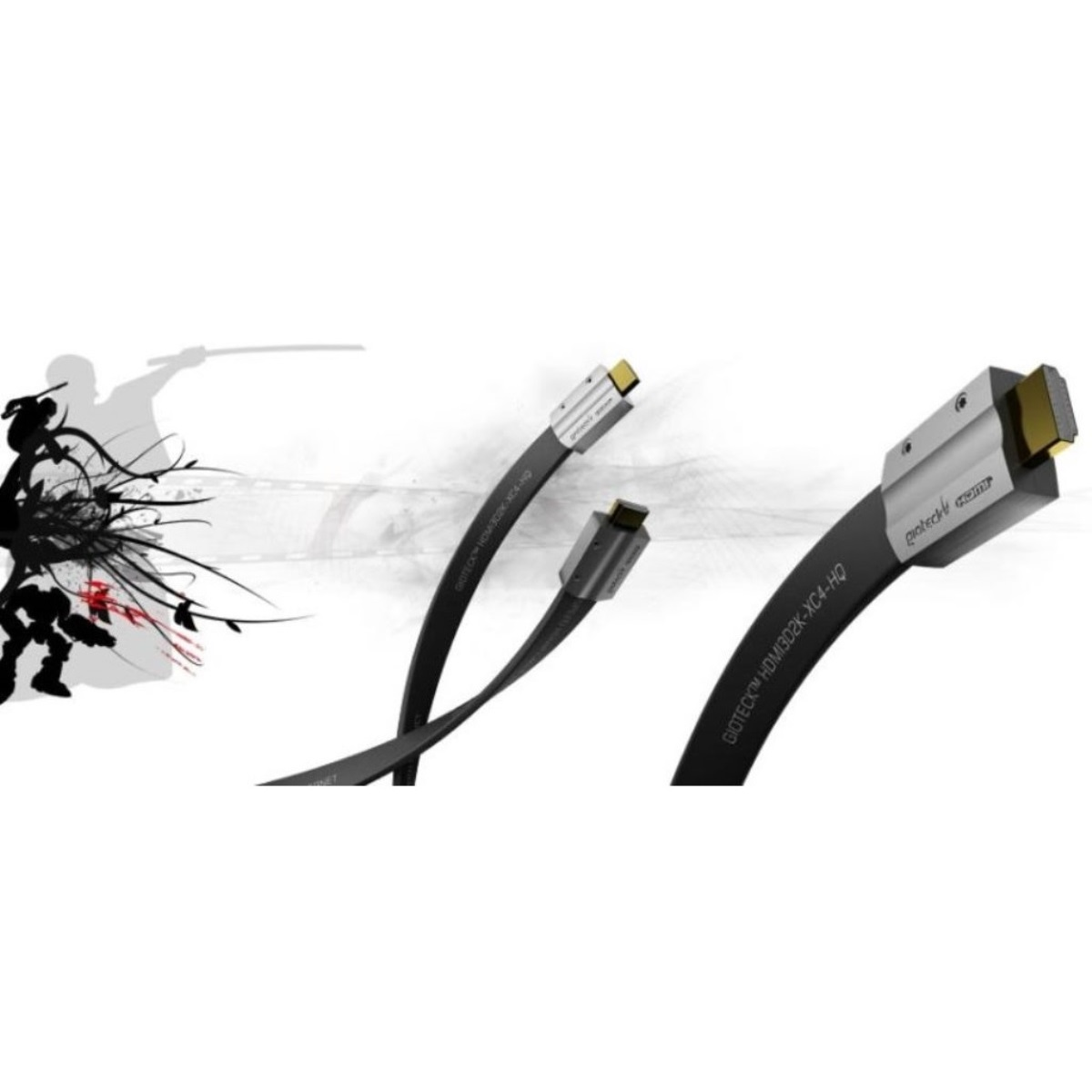 GIOTECK XC4-HQ HighSpeed HDMI-Kabel 1,8m Grau 4K Ethernet Kabel, 3D HDMI