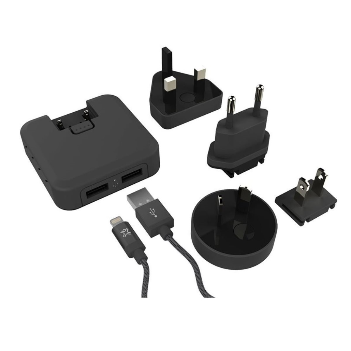 LED + Kabel, + InCharge Home 4,8A MAC Lightning Lightning-Kabel Black USB USB-Ladegerät XTREME 2x Schwarz