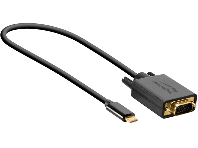 SPEEDLINK VGA Adapter, Schwarz USB-C Adapter-Kabel HQ zu 1,8m USB-C