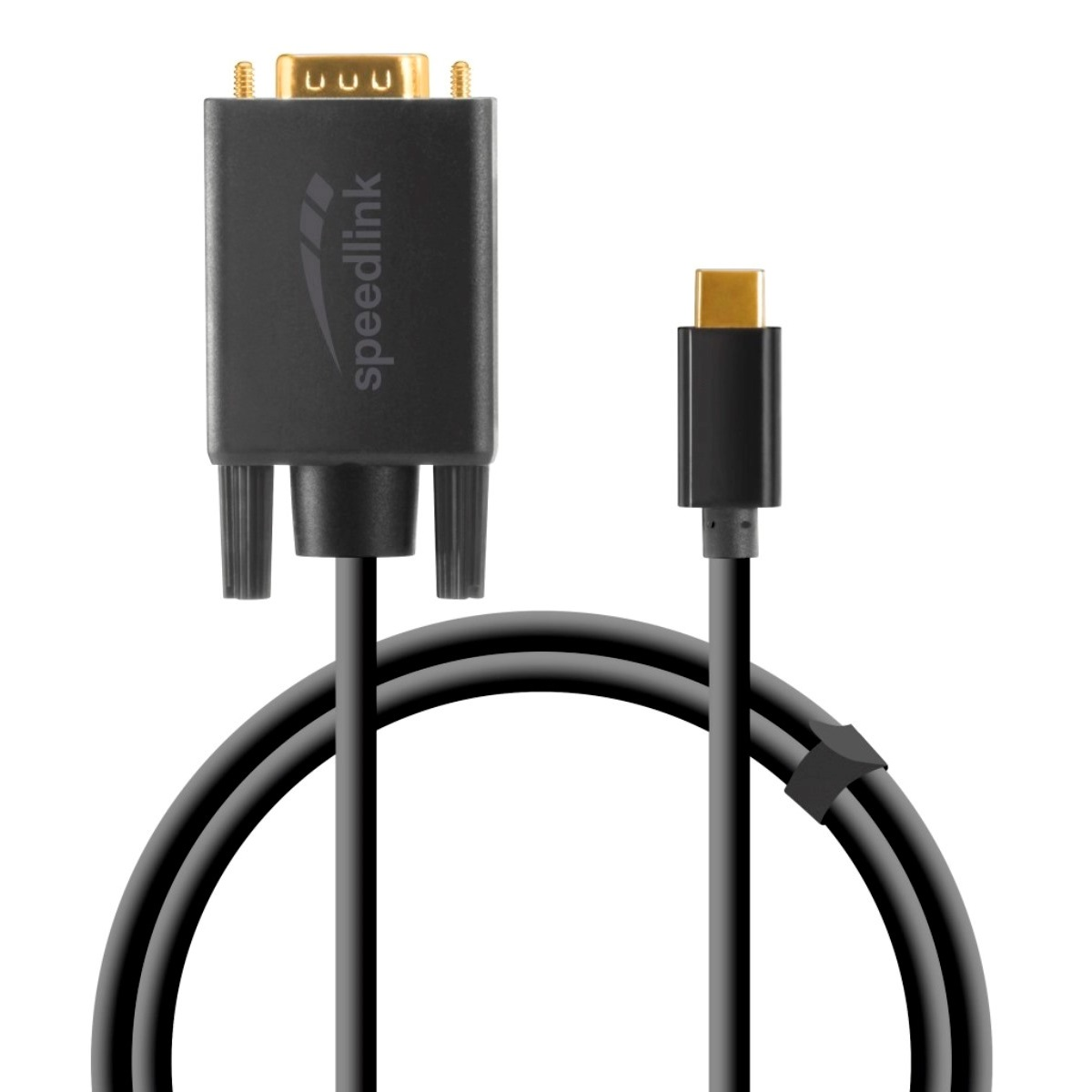 SPEEDLINK HQ USB-C zu USB-C VGA Adapter, 1,8m Adapter-Kabel Schwarz