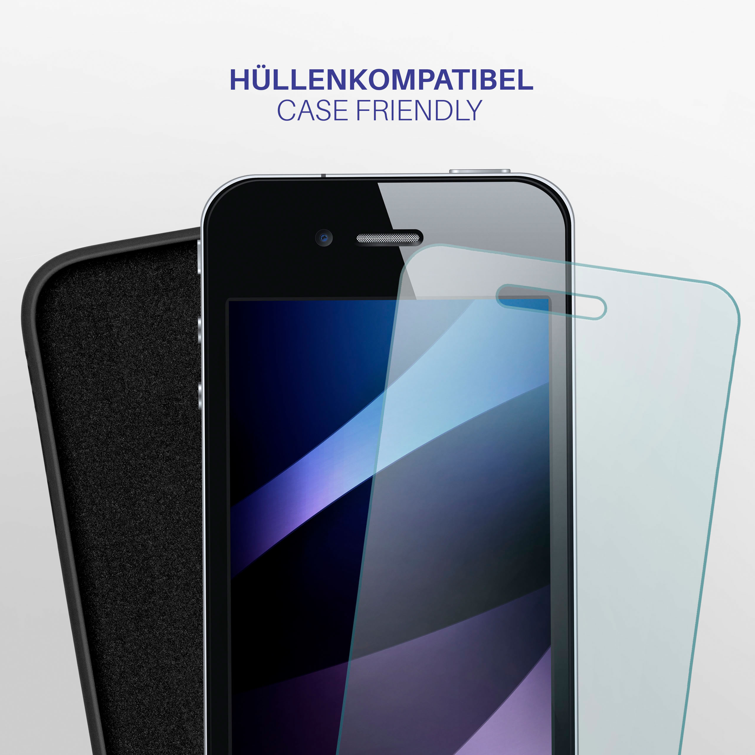 MOEX 2x - Panzerglas Schutzglas(für 4s iPhone Apple 4) Schutzfolie, / iPhone matt