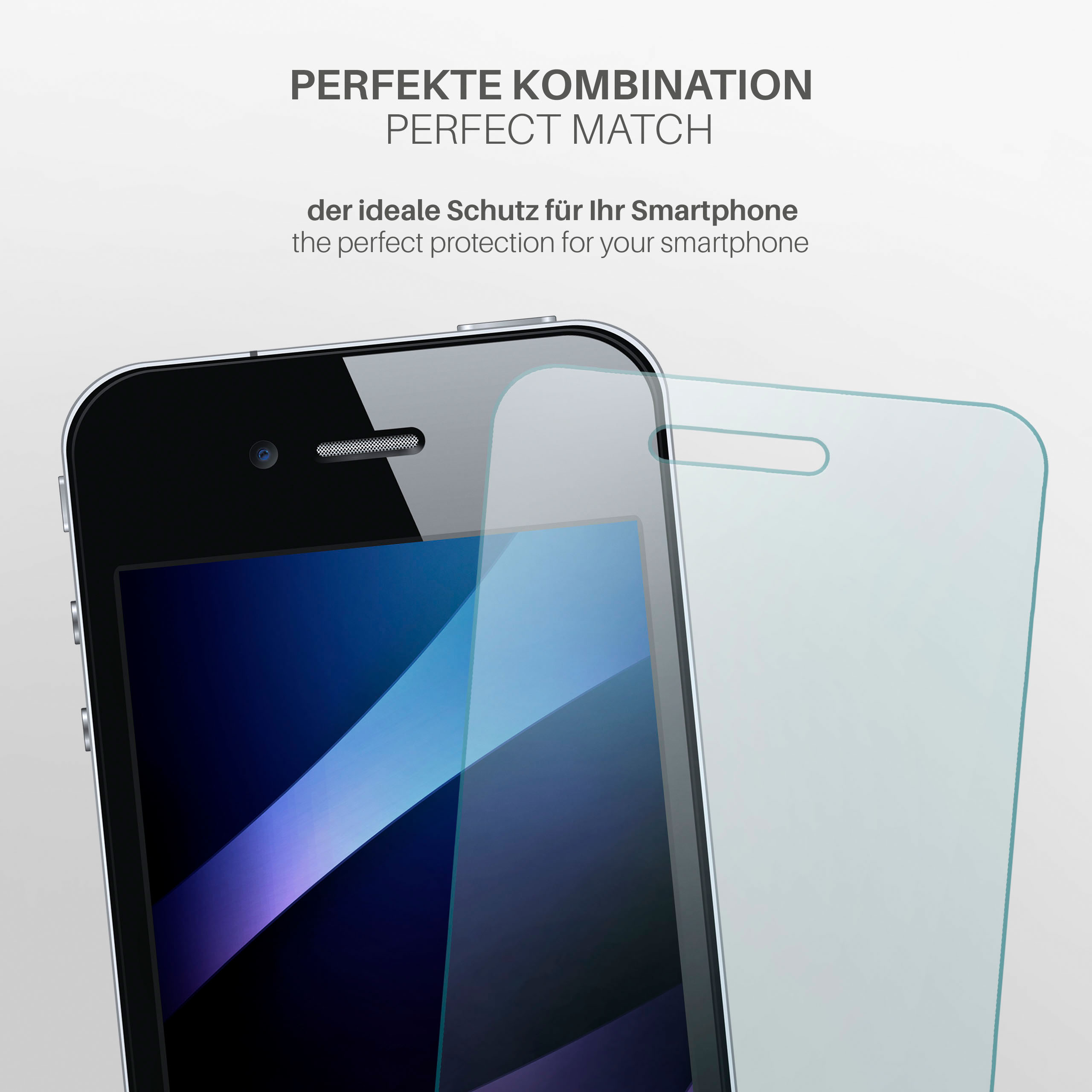 MOEX 2x - Panzerglas Schutzglas(für 4s iPhone Apple 4) Schutzfolie, / iPhone matt