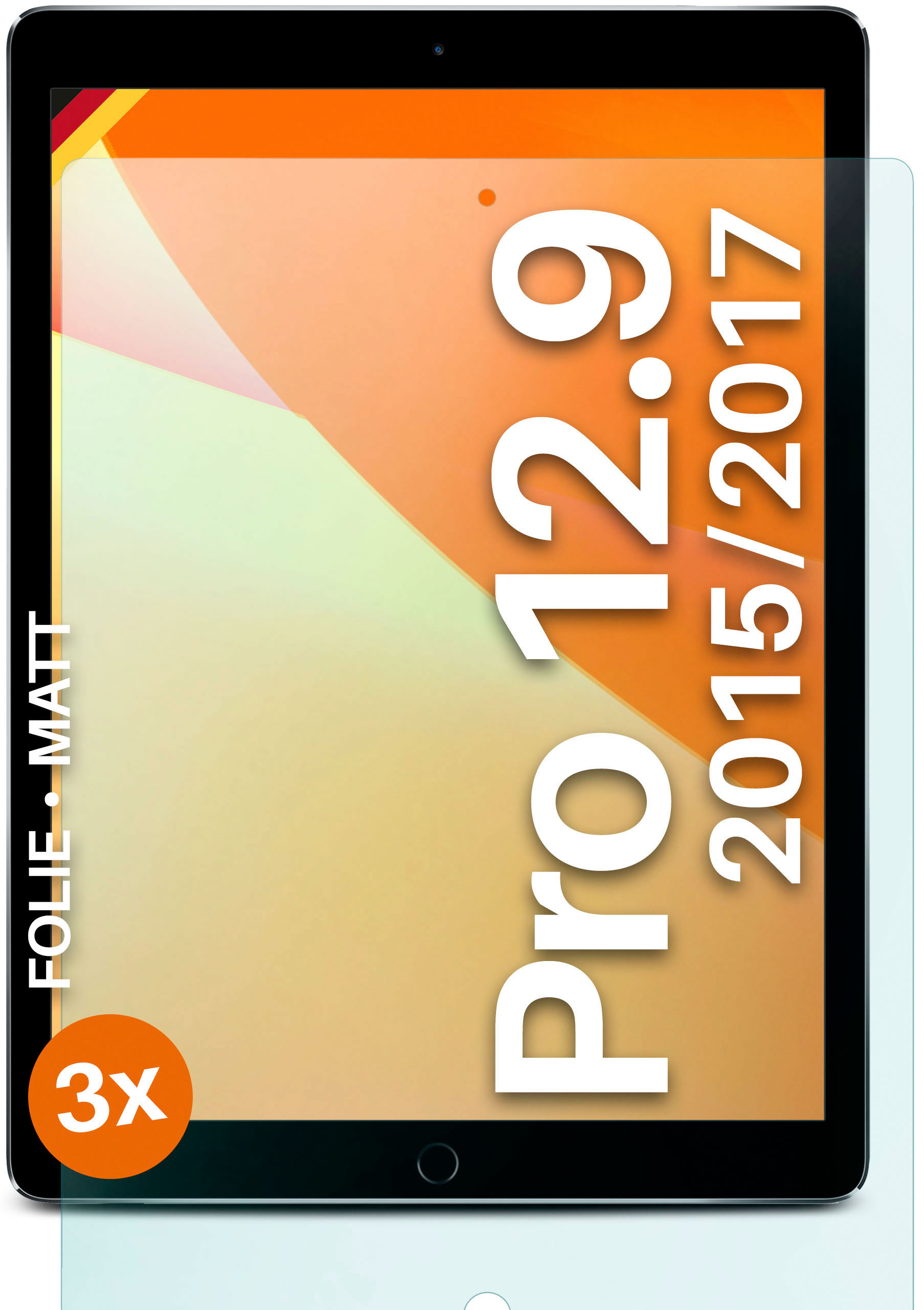 MOEX 3x Schutzfolie, 1/2)) Pro matt Displayschutz(für iPad Apple (Gen 12.9