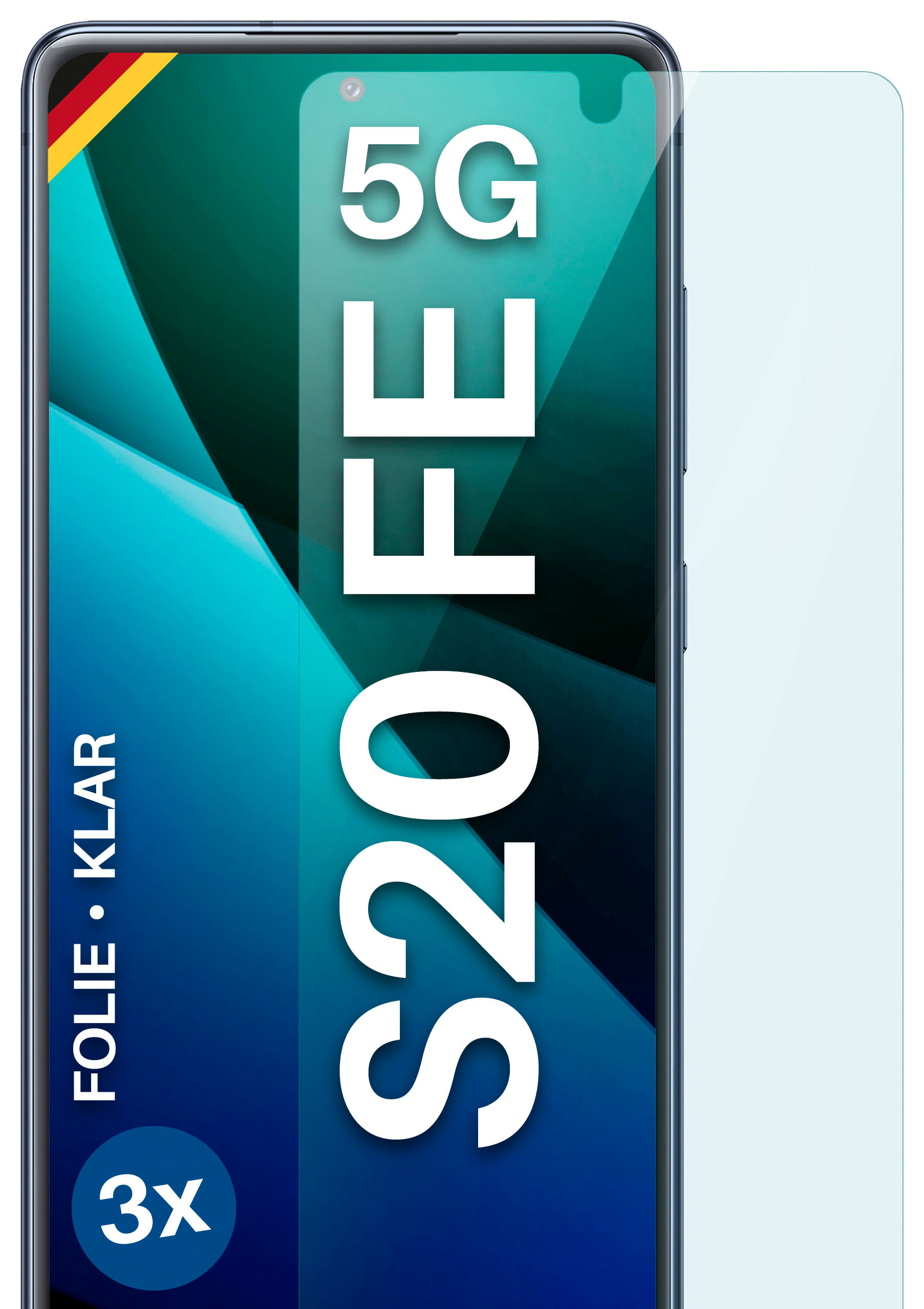 MOEX 3x Schutzfolie, klar 5G) S20 Samsung Displayschutz(für FE / FE Galaxy