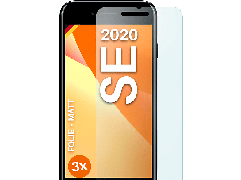 MOEX 3x Schutzfolie, matt (2020)) Displayschutz(für Apple SE iPhone