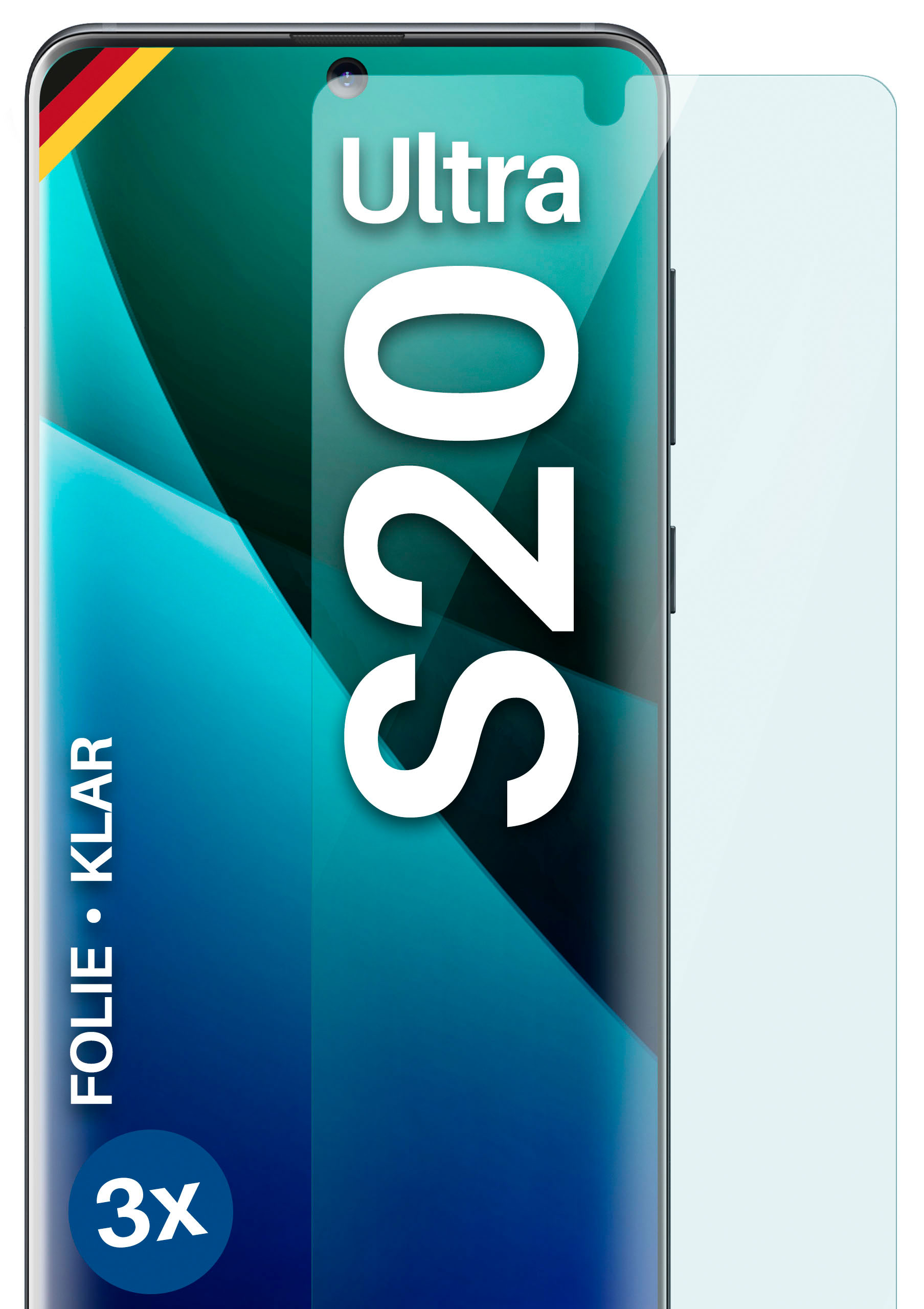 S20 Ultra Schutzfolie, 5G) MOEX / Galaxy 3x Displayschutz(für klar Samsung