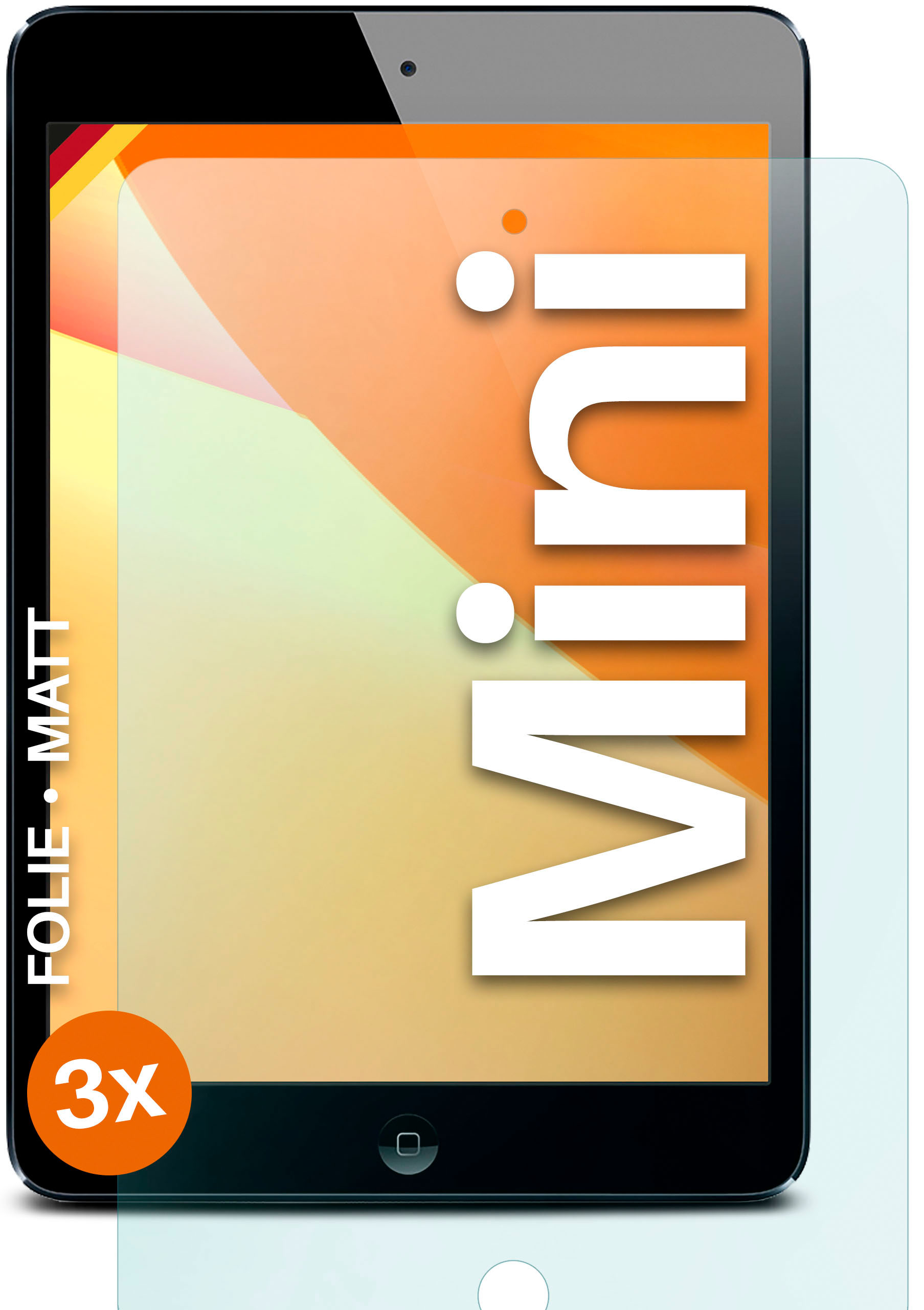 MOEX 3x (Gen. 1/2/3)) iPad mini Schutzfolie, Apple matt Displayschutz(für