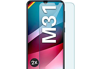 MOEX 2x Panzerglas - Schutzfolie, klar Schutzglas(für Samsung Galaxy M31)