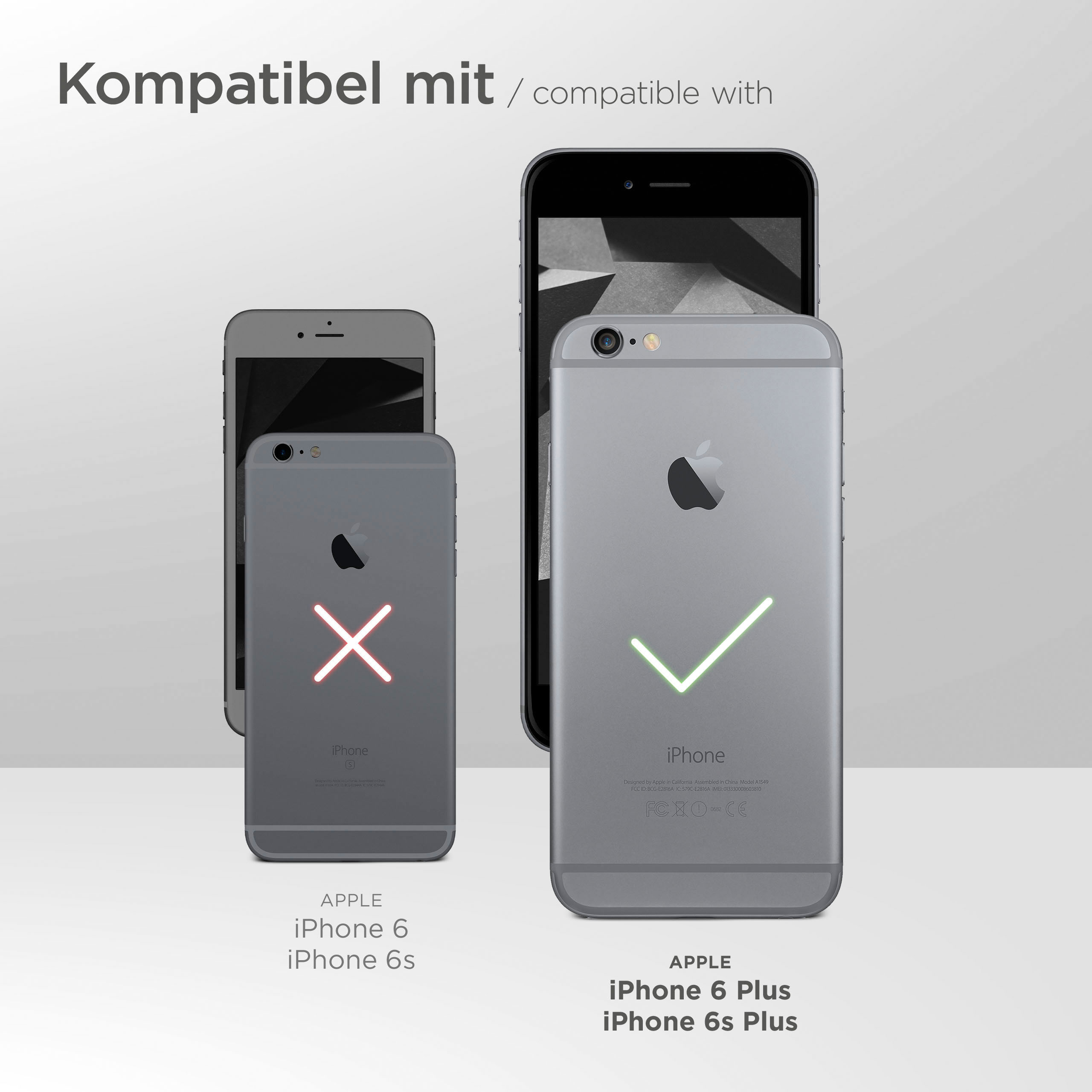2x / Plus) matt 6 - Panzerglas iPhone 6s MOEX Apple Schutzglas(für Plus Schutzfolie,