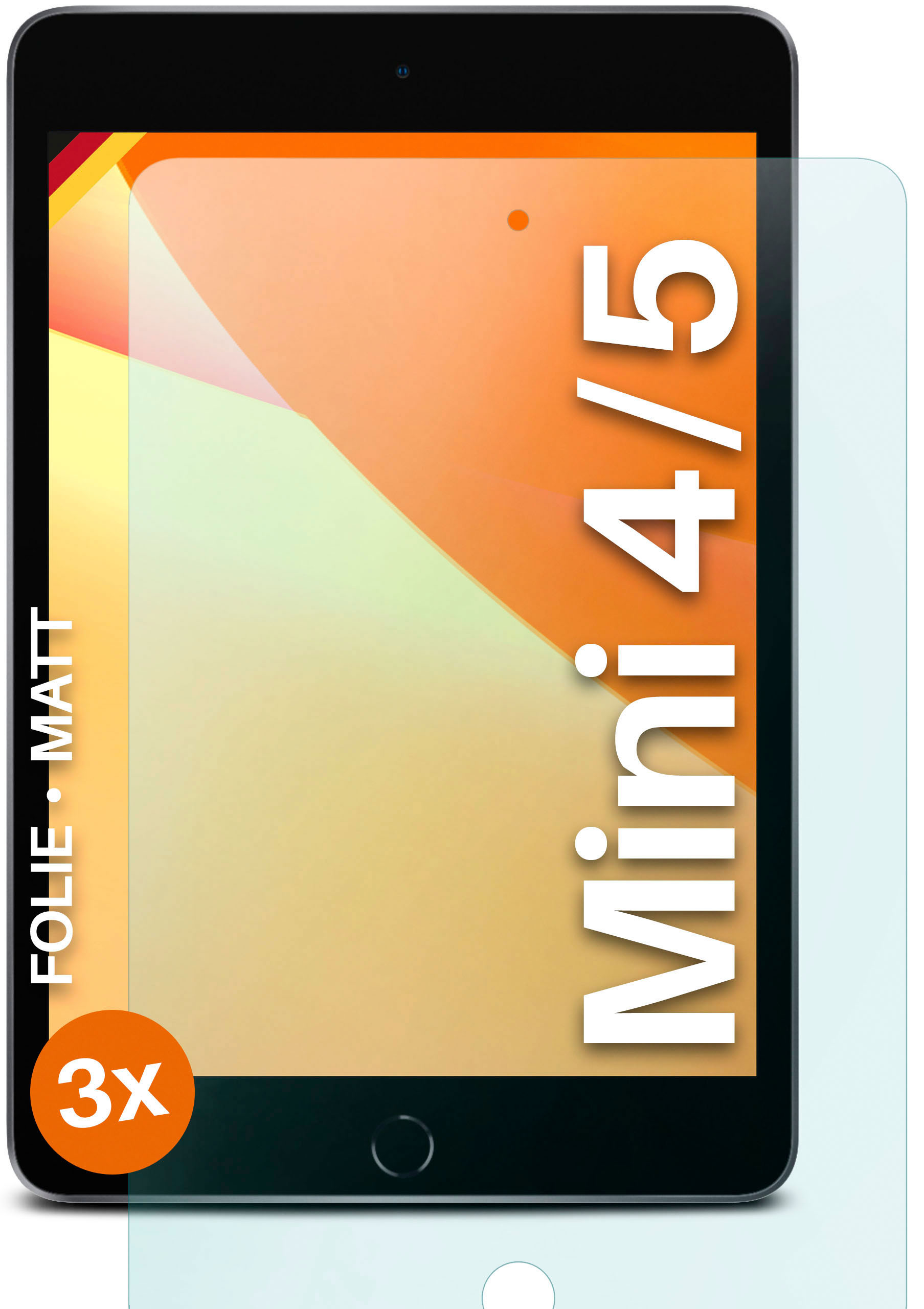 MOEX 3x Schutzfolie, matt iPad Gen.)) Apple Displayschutz(für mini (4.&5