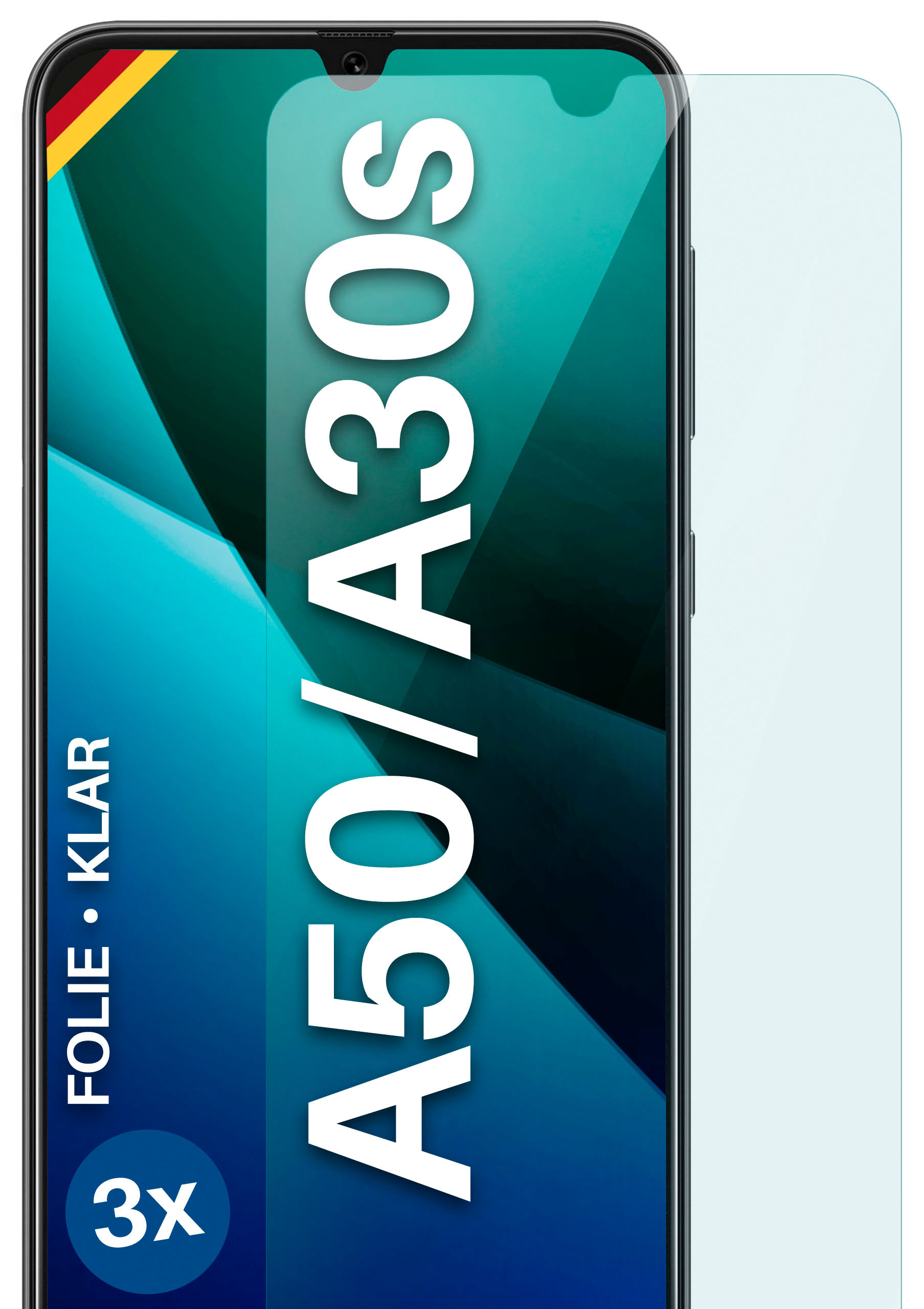 / MOEX klar Samsung Galaxy 3x A30s) Displayschutz(für A50 Schutzfolie,