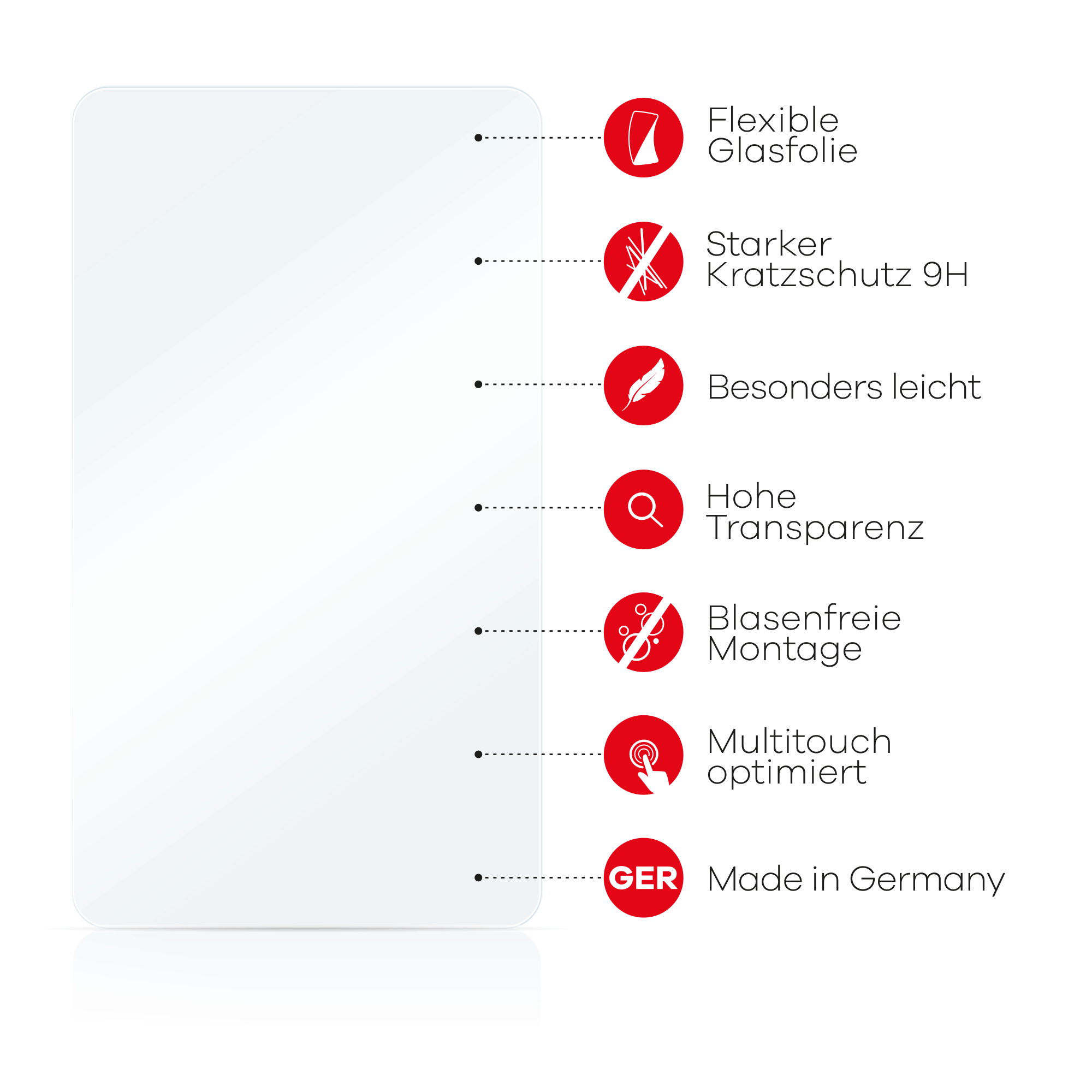 (Hochformat)) Displayschutz(für UPSCREEN (2021) Schutzglas Pro klar WiFi 12.6 Panzerglasfolie Huawei MatePad