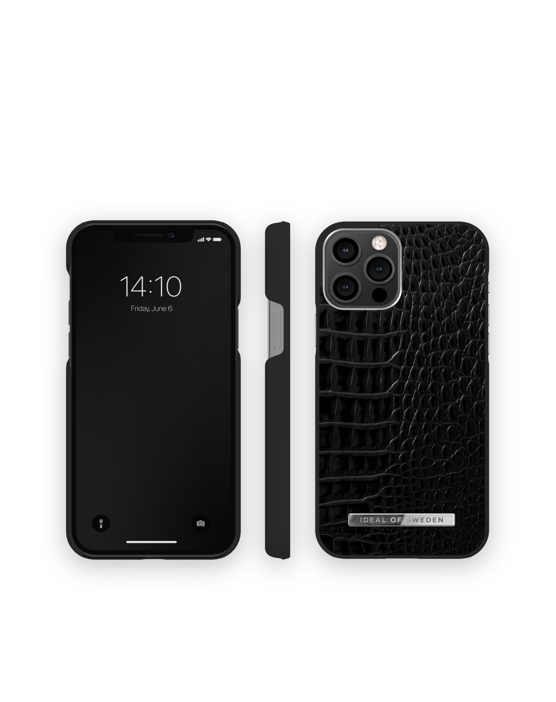IDEAL OF SWEDEN IDACSS21-I2061-306, Apple, Croco Backcover, Silver iPhone Apple Noir iPhone 12, Pro, 12 Apple Neo
