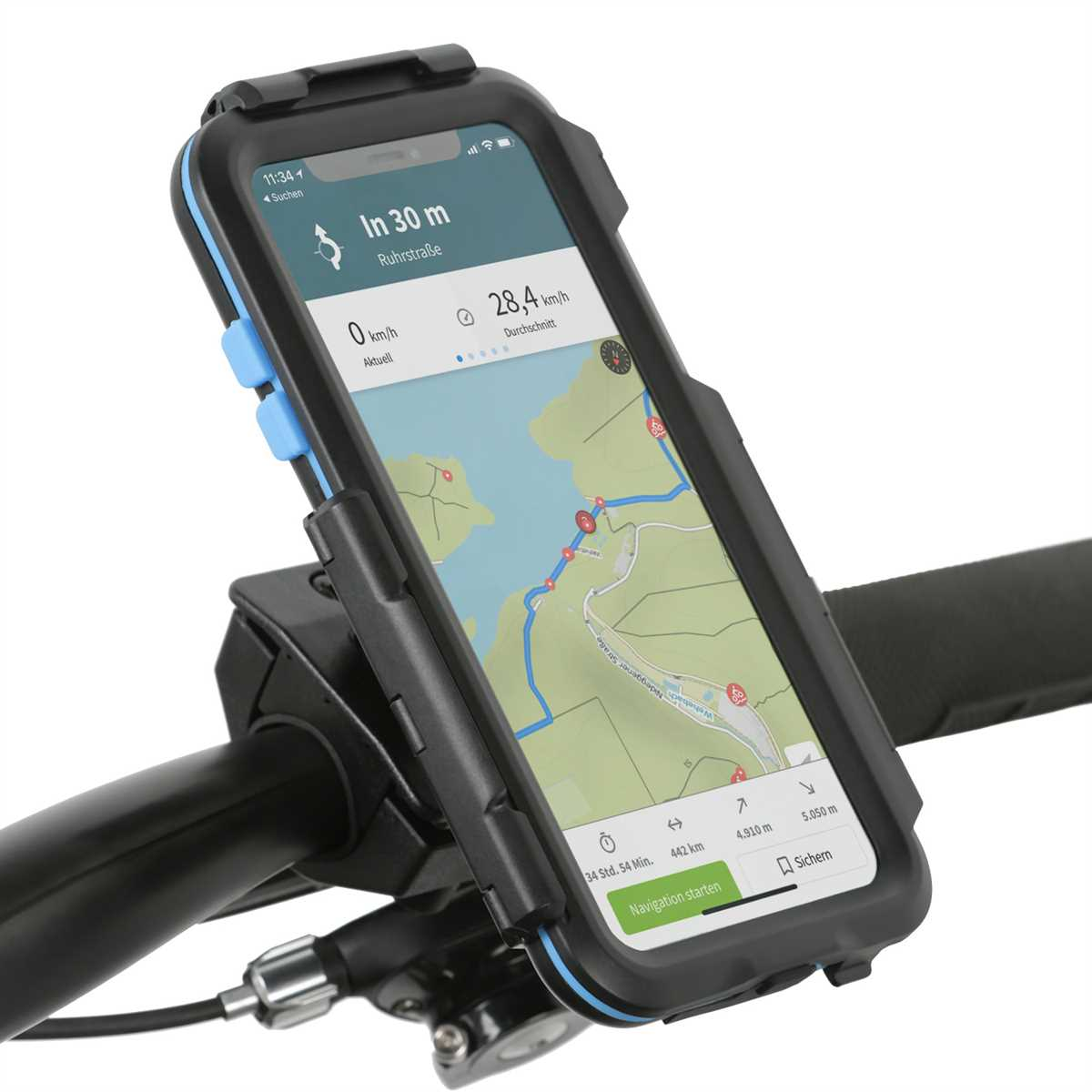 Case Apple für iPhone Fahrrad Halterung, 11 Pro Max Handy wasserdichte Fahrradhalterung Tour schwarz WICKED Motorrad CHILI /
