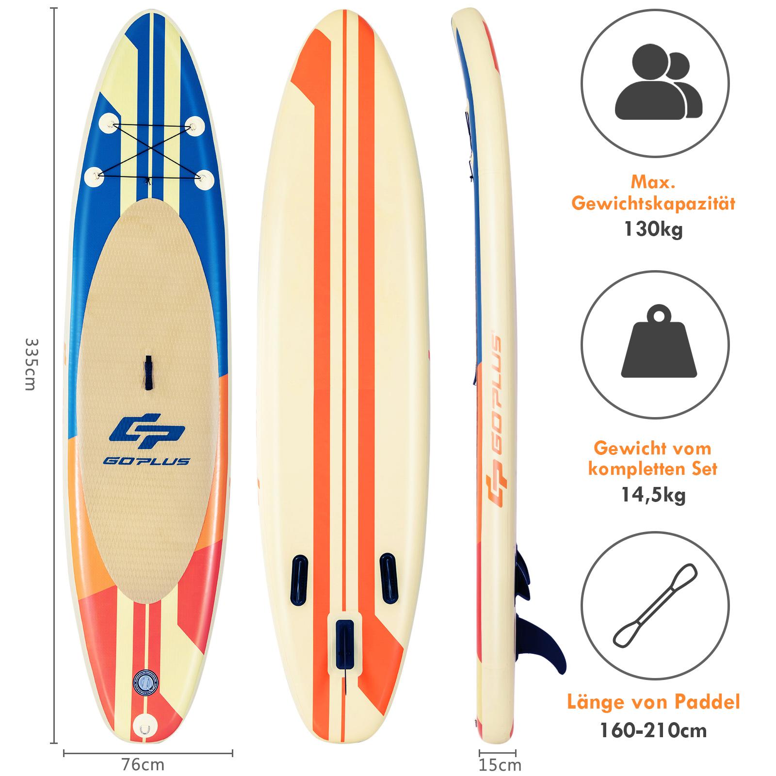 COSTWAY SUP Stand Gelb Up /orange Board Paddle