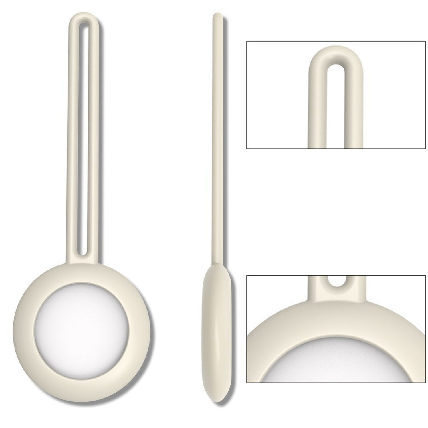 COFI Silikon Case Cover Schlüsselanhänger Grau für Riemen B-2584.. Schutz Grau, AirTag AirTag mit Hülle Apple