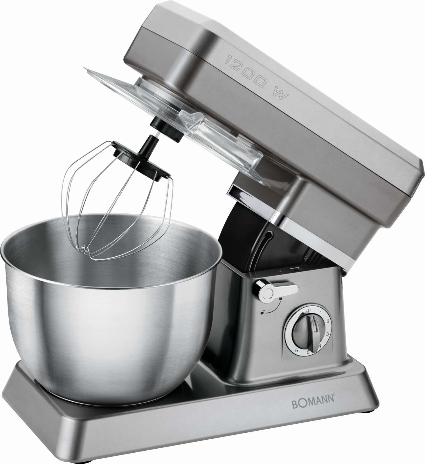 Batidora Amasadora Repostería - Batidora Amasadora Repostería Profesional Bomann KM398, Robot Cocina 1200W 6,3 litros, 6 vel. Plata BOMANN, 1200 W, Plata