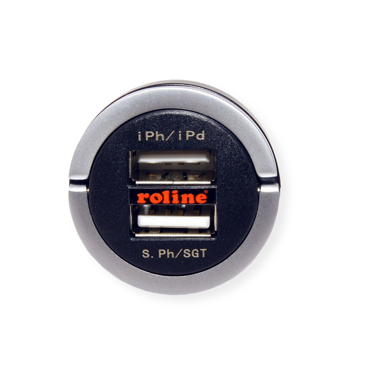 ROLINE USB Charger mit KFZ-Stecker, Port, USB-Kfz-Ladegerät 2 15W