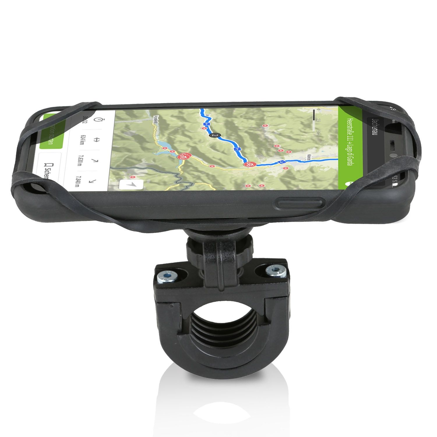 WICKED CHILI QuickMOUNT Fahrradhalterung (6,1 schwarz / Fahrrad- Halterung 11 und Kugelgelenk iPhone Apple Motorrad mit Zoll) für Motorradhalterung, 360°