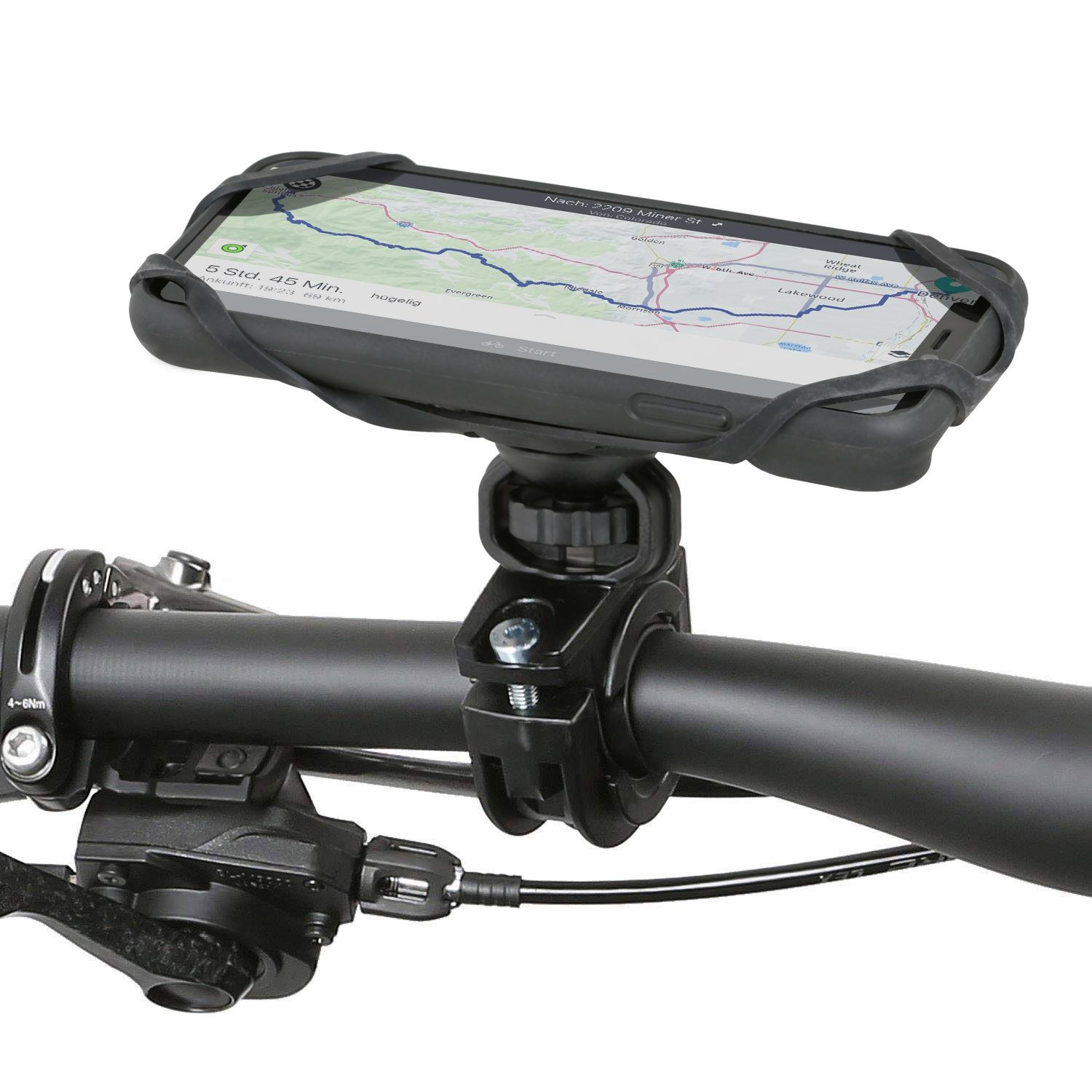 WICKED CHILI QuickMOUNT Fahrradhalterung (6,1 schwarz / Fahrrad- Halterung 11 und Kugelgelenk iPhone Apple Motorrad mit Zoll) für Motorradhalterung, 360°