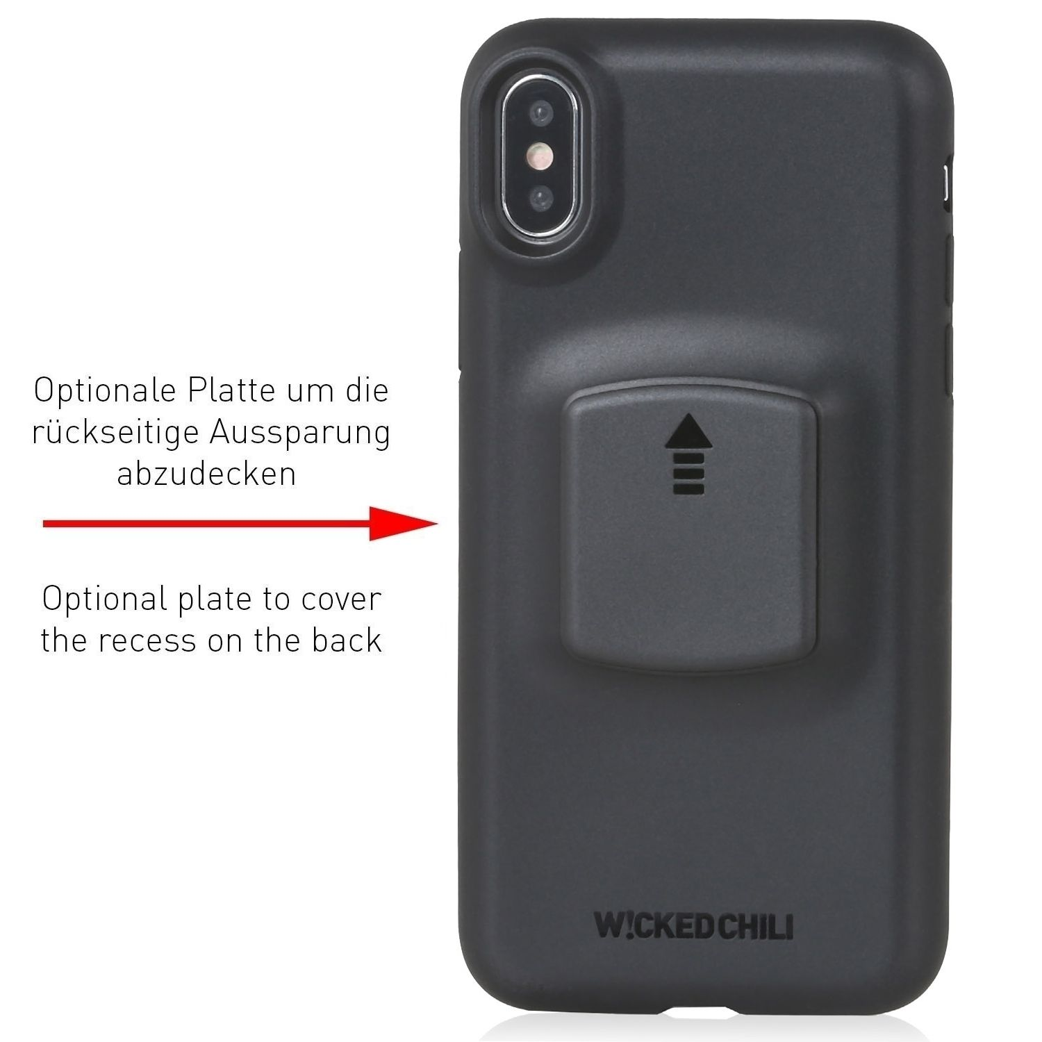 WICKED CHILI QuickMOUNT Case - und iPhone für KFZ Handy Schutzhülle, für Smartphone Fahrrad X XS / MTB Rennrad schwarz Autohalterung Hülle Bike