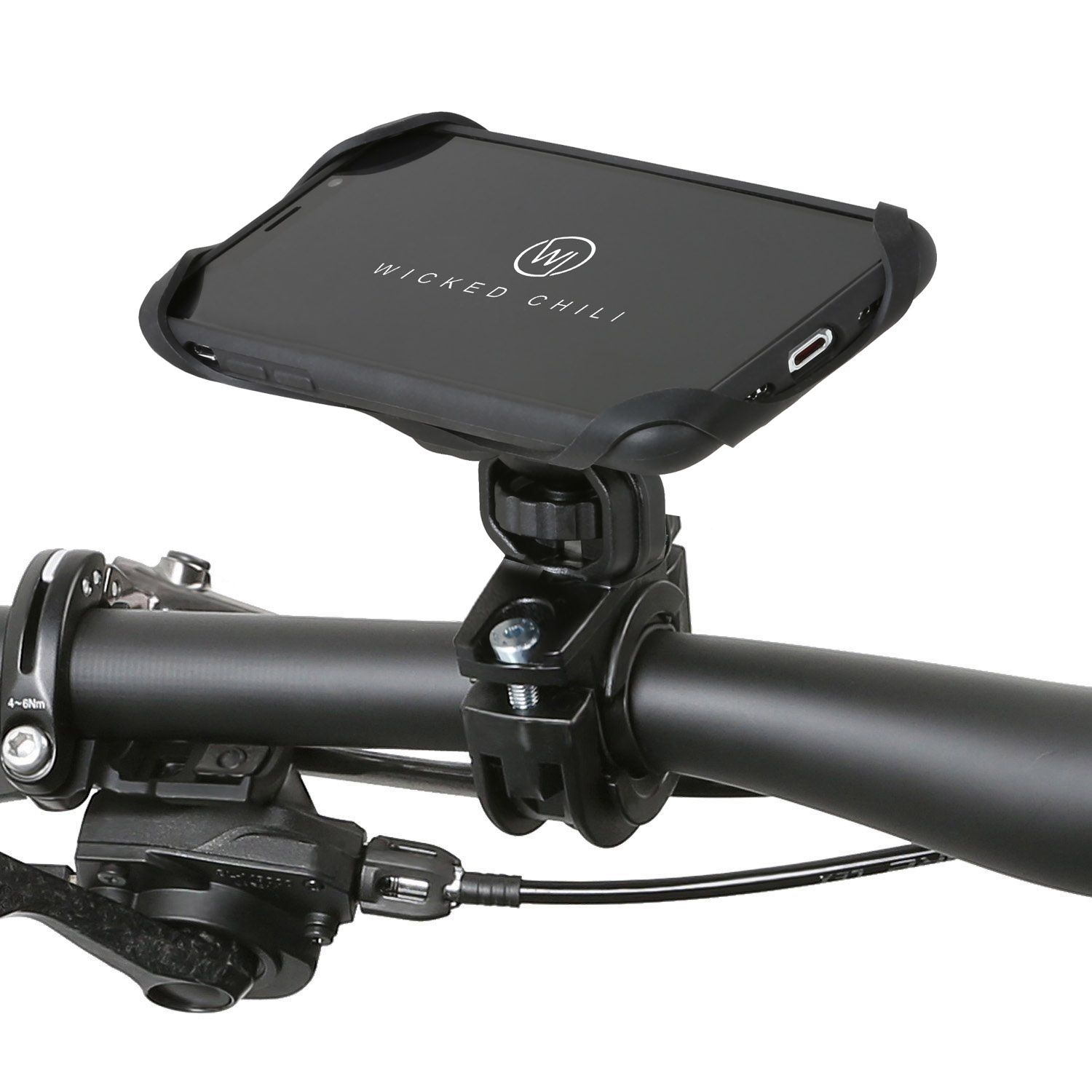 QuickMOUNT Halterung Motorradhalterung, Fahrrad CHILI und und WICKED iPhone schwarz X (Kugelgelenk, Sicherungsgummi) Fahrradhalterung, Apple Motorrad für XS