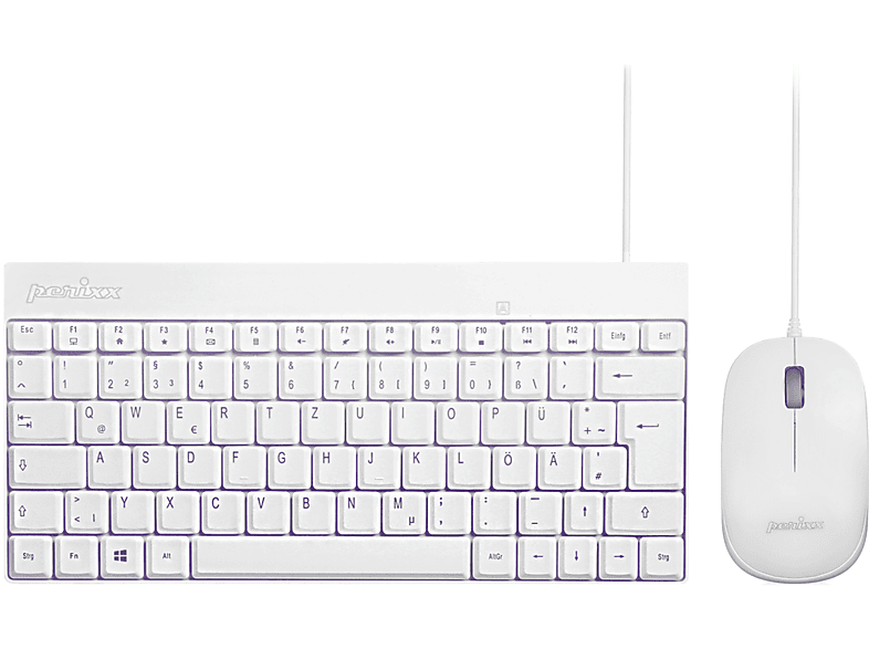 PERIXX PERIDUO 212 W Tastatur und Maus Weiß