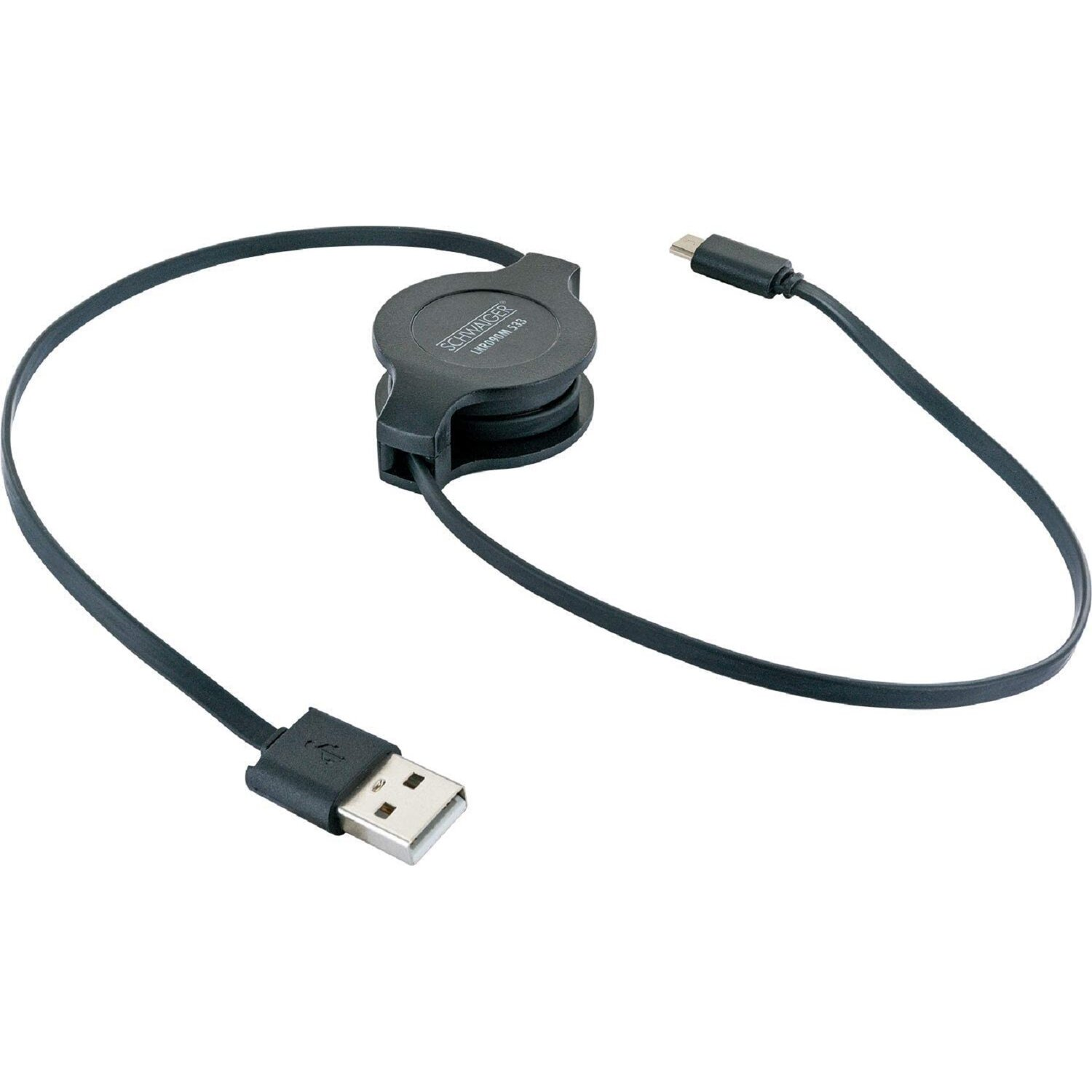 90 SCHWAIGER cm, Micro-USB, LKR090M Schwarz Ladekabel,