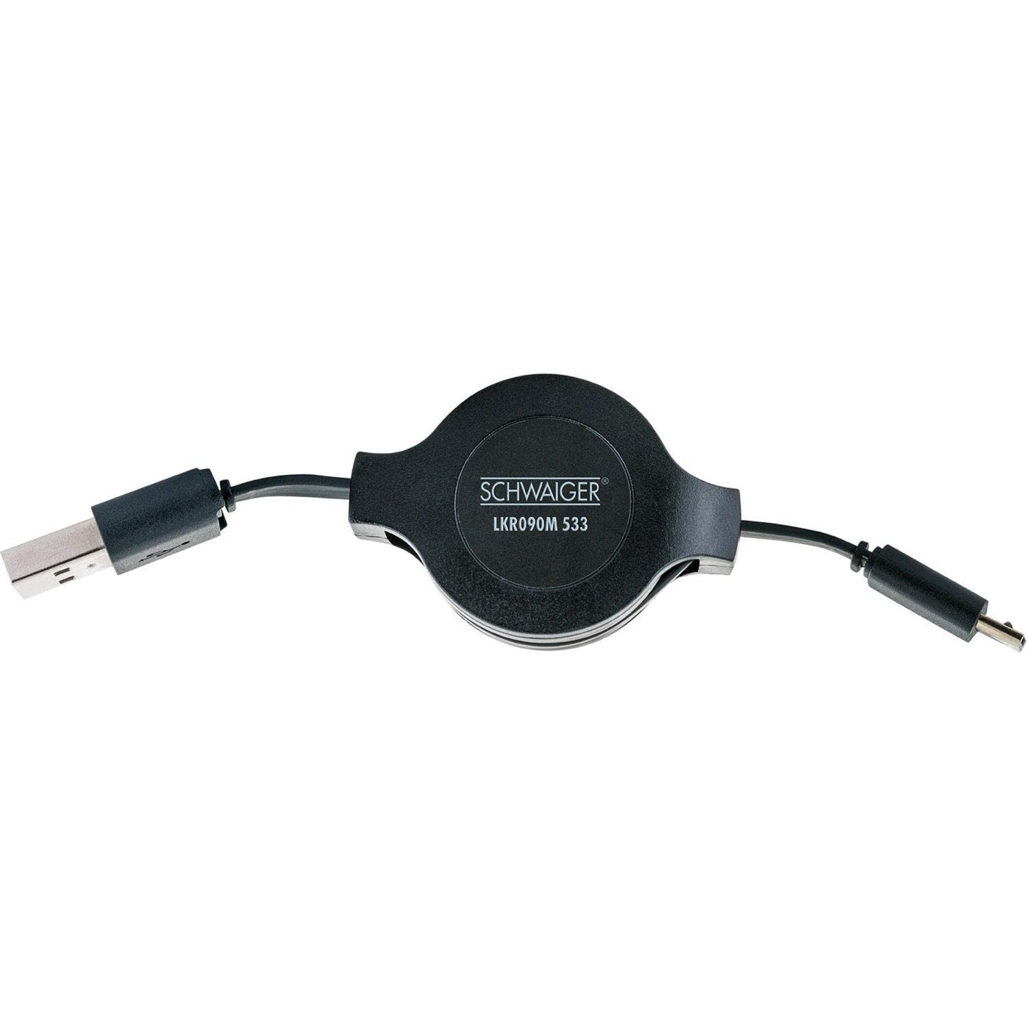 SCHWAIGER LKR090M Micro-USB, Ladekabel, 90 Schwarz cm