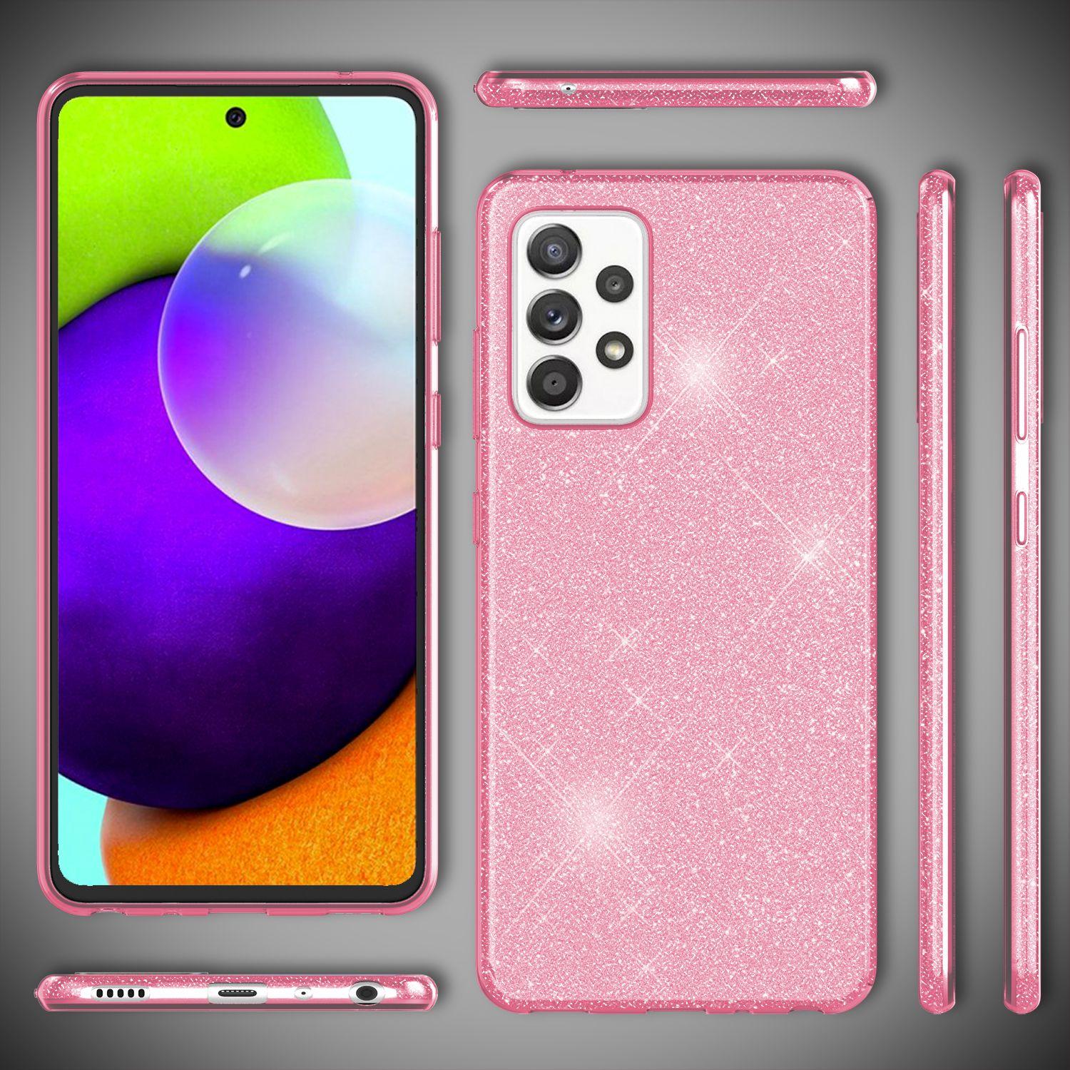 Glitzer Backcover, Pink Galaxy A52 A52 Hülle, A52s 5G, 5G Galaxy Galaxy NALIA Samsung,
