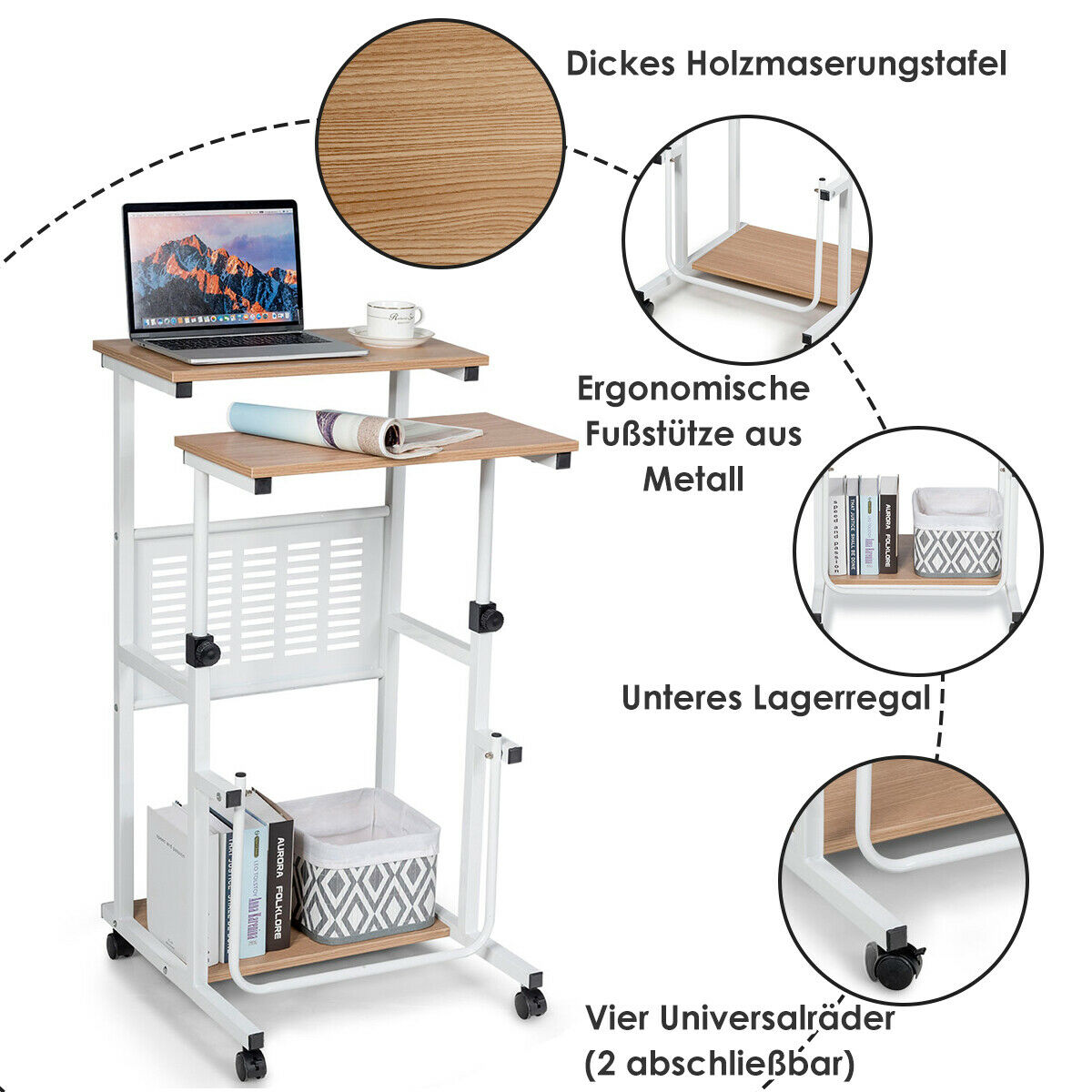 COSTWAY Laptoptisch Bürotisch