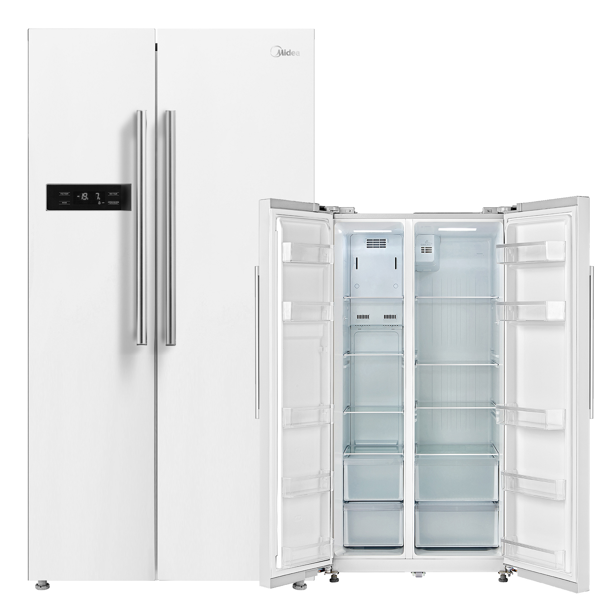 Frigorifico americano - MDRS710FGF01 MIDEA, No Frost, Blanco