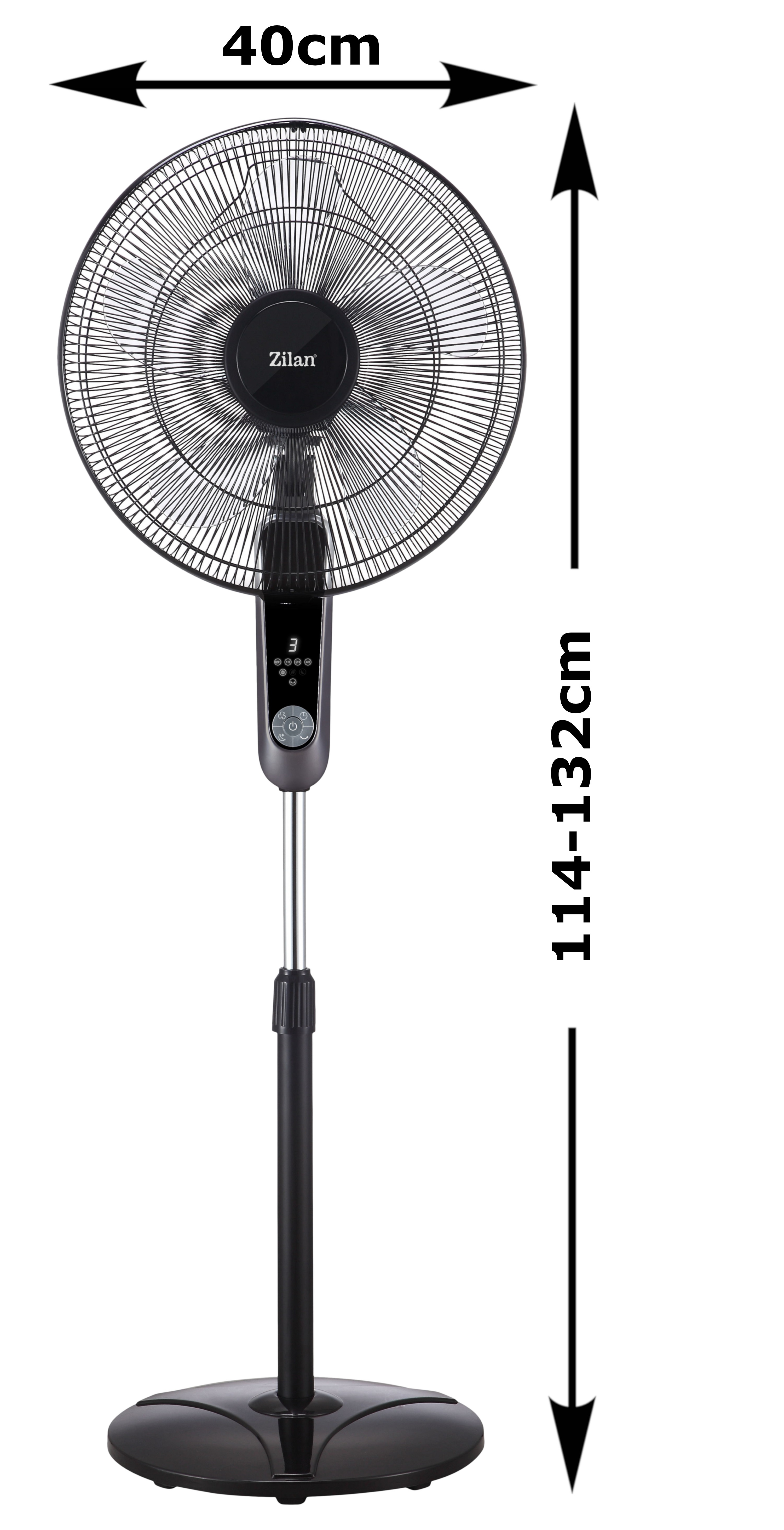 Santorino Ventilator (60 ZILAN Watt) ZLN-1185 Schwarz