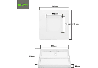 ECD-GERMANY 3 x LED-Aufputzlampe 18W LED Lampe Neutralweiß