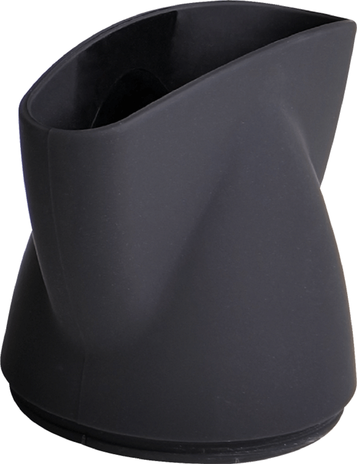 Czarna dysza suszarki do włosów, kątowa i zakrzywiona.