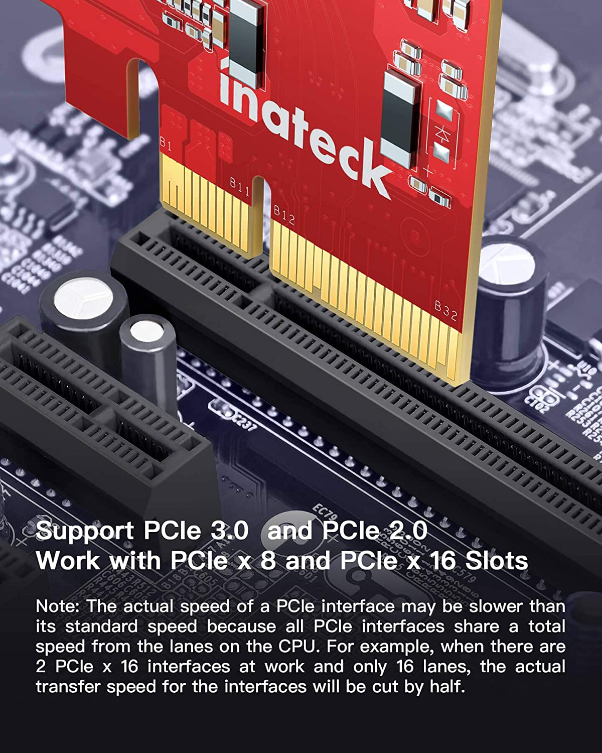 Bandbreite 2 Express-Karte 20 Karte Gbit/s zu 3.2 karte Express RedComets INATECK U21 PCI Gen USB mit PCIe