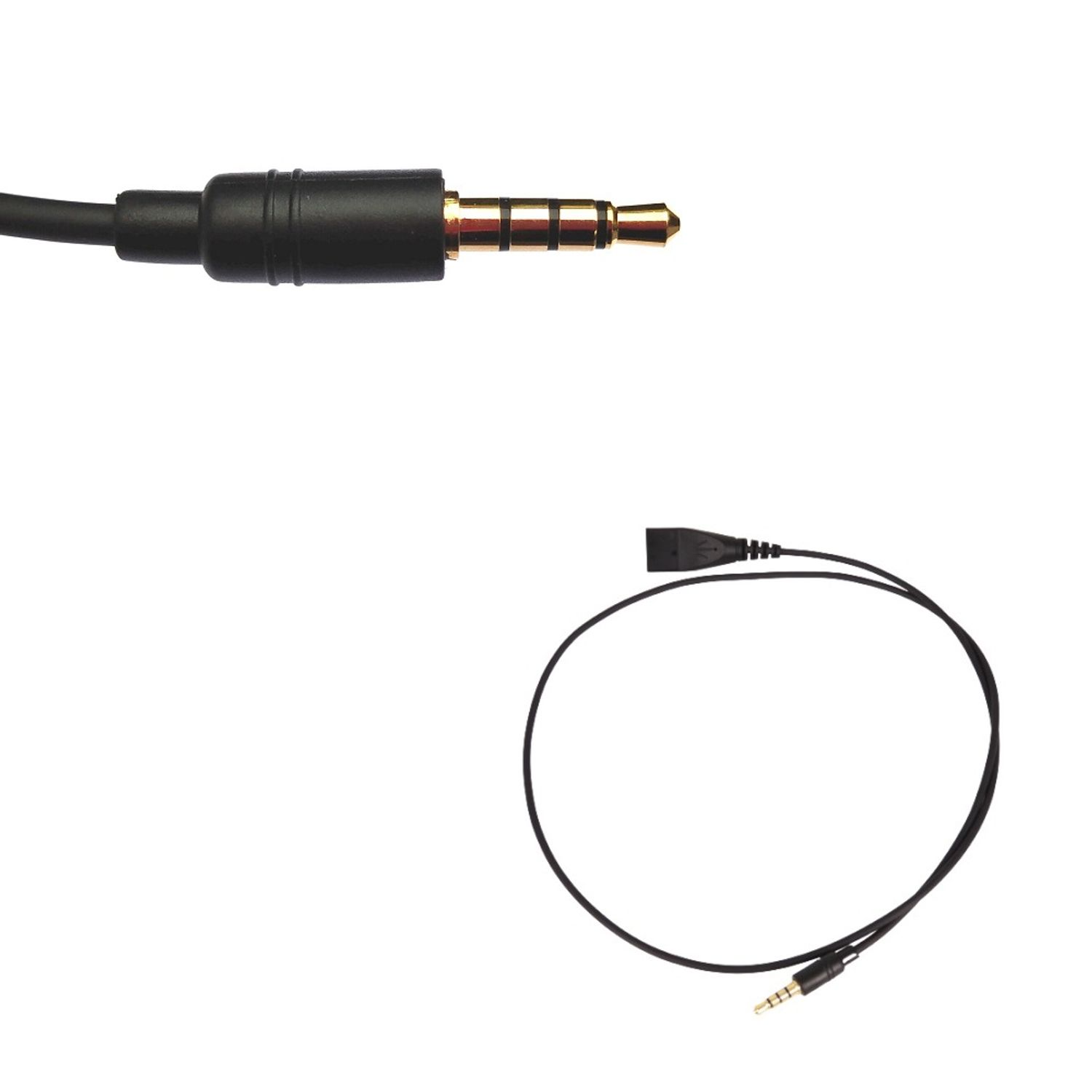 Kopfhöreranschluss und ein Kabel mit kleinem Stecker am Ende.