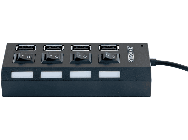 SCHWAIGER -UH4 013-, USB Hub, schwarz